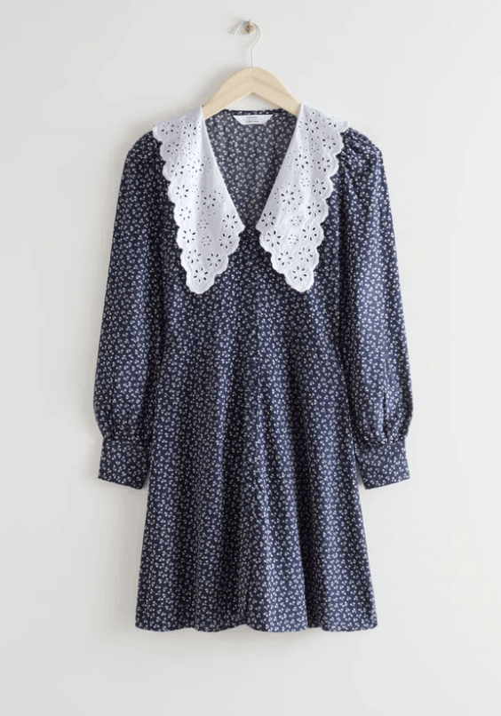 & Other Stories & Other Stories Printed Statement Collar Mini Dress Size XS / US 0-2 / IT 36-38 - 1 Thumbnail