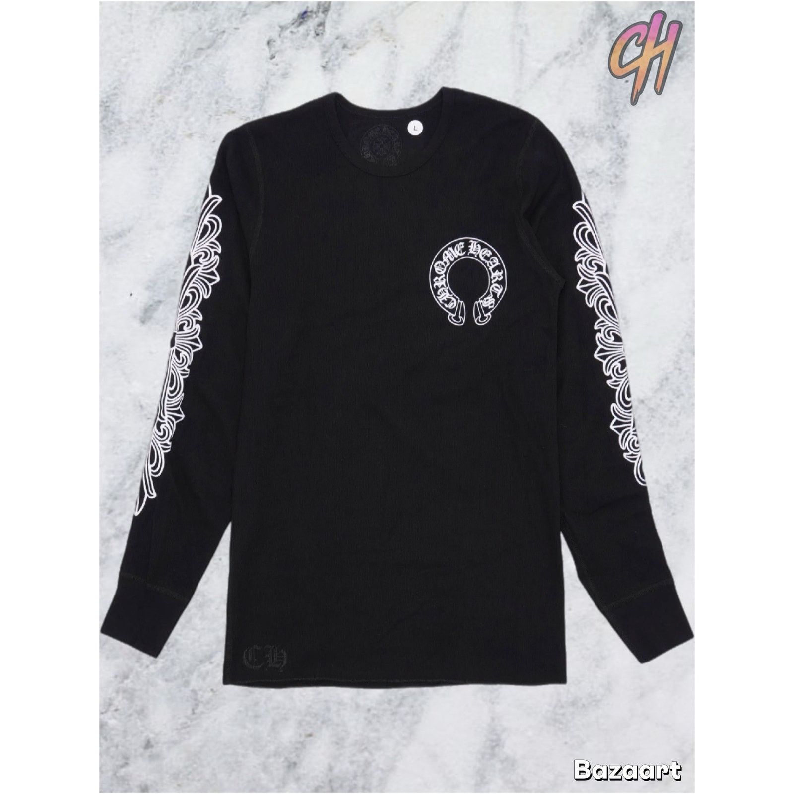 Chrome Hearts Chrome Hearts Horseshoe Thermal Waffle T-Shirt 'Black' Size US M / EU 48-50 / 2 - 8 Thumbnail