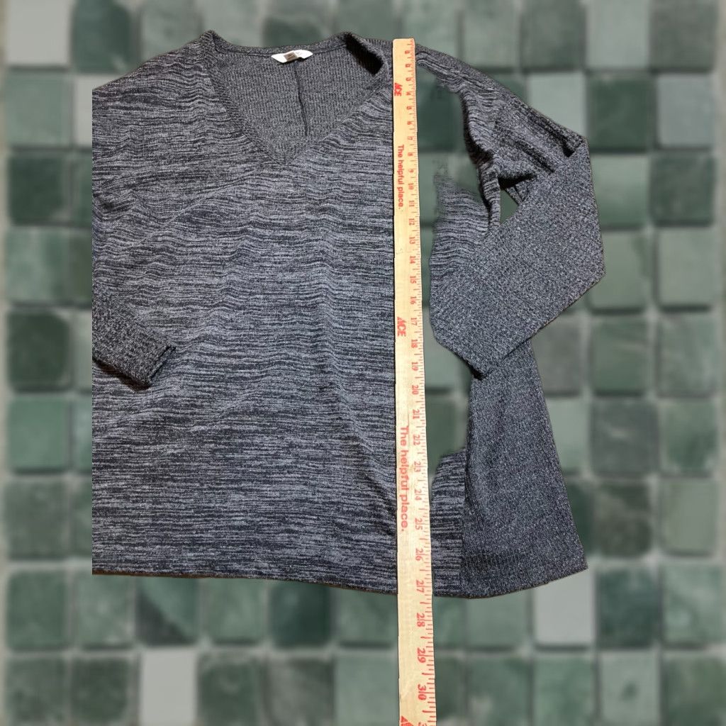 Vintage Terra & Sky Top Blouse Women 24W Long Sleeve Heather Gray Gray 24W Womens Blouse Shirt Size 4XL / US 24-26 - 1 Thumbnail