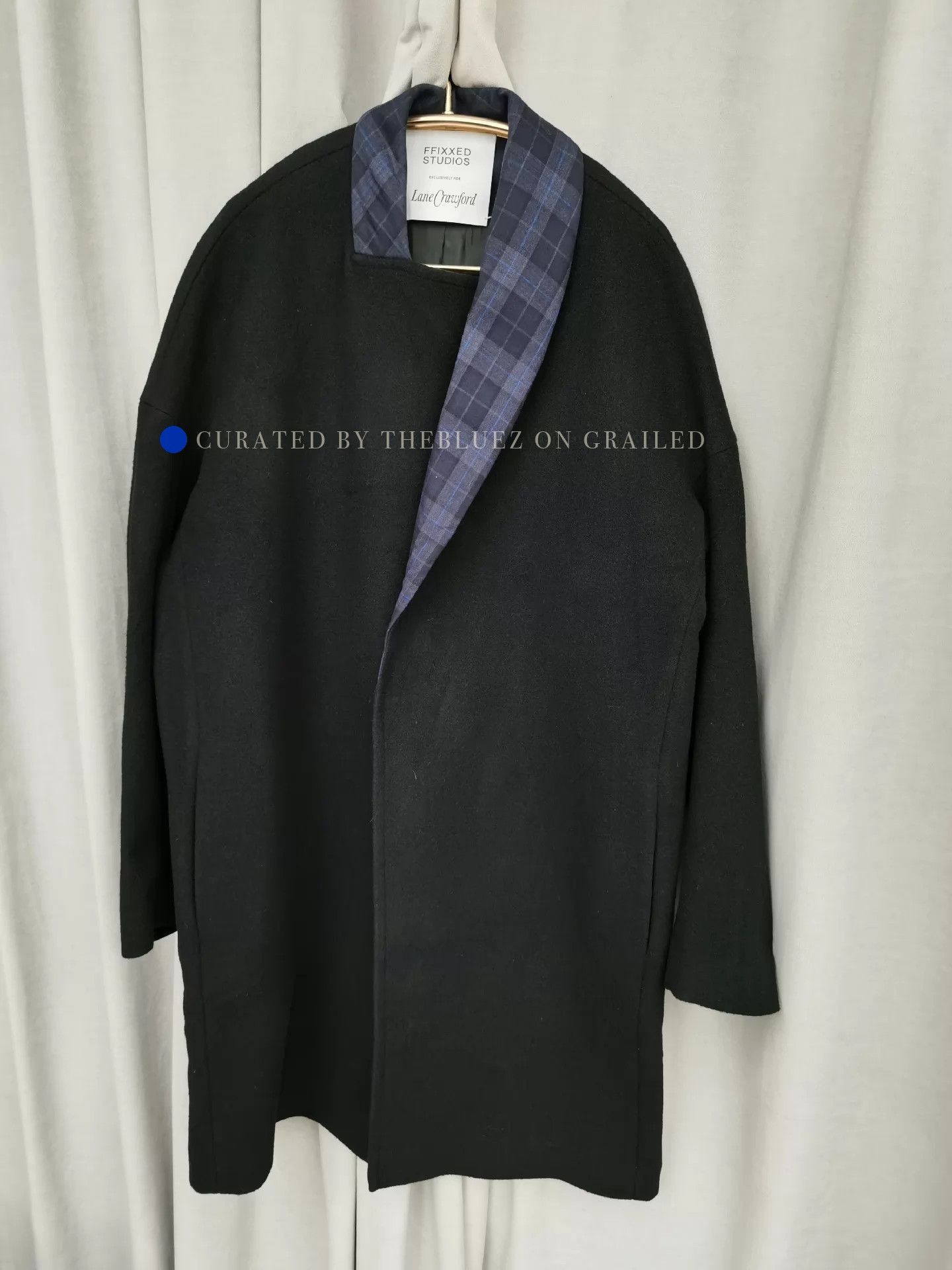 FFIXXED STUDIOS Black Wool Drop Shoulder Coat, Unisex XS Size US XS / EU 42 / 0 - 1 Thumbnail