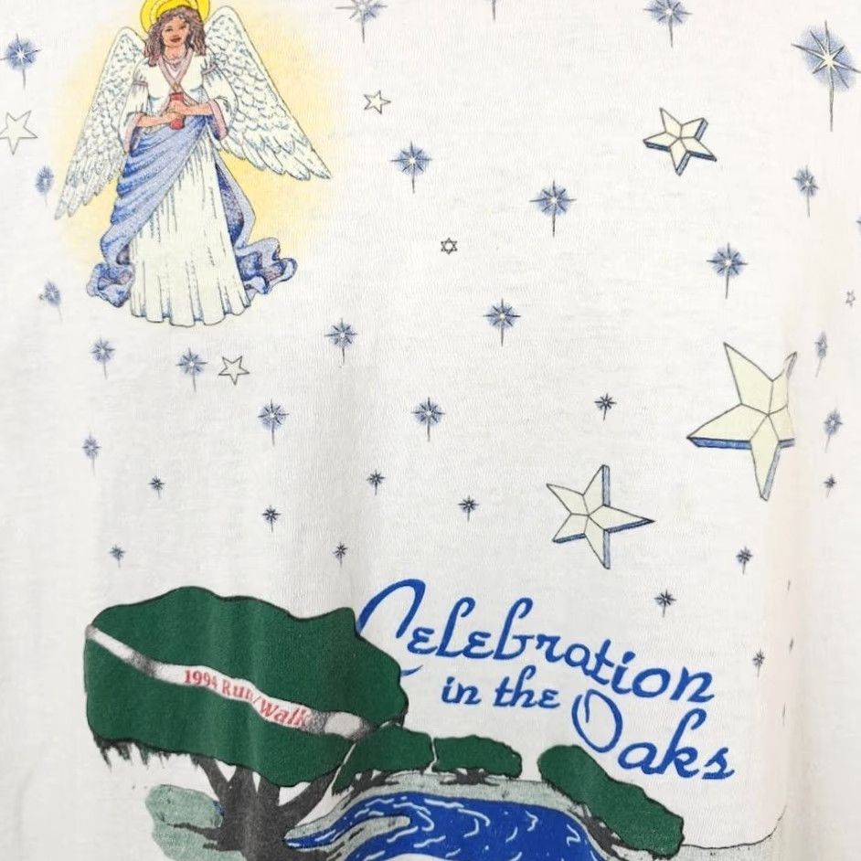 Vintage VINTAGE Celebration In The Oaks T Shirt Mens Size Medium White 90s Made In USA Tennessee River 1994 Run New Orleans Mens Shirts Size US M / EU 48-50 / 2 - 3 Thumbnail