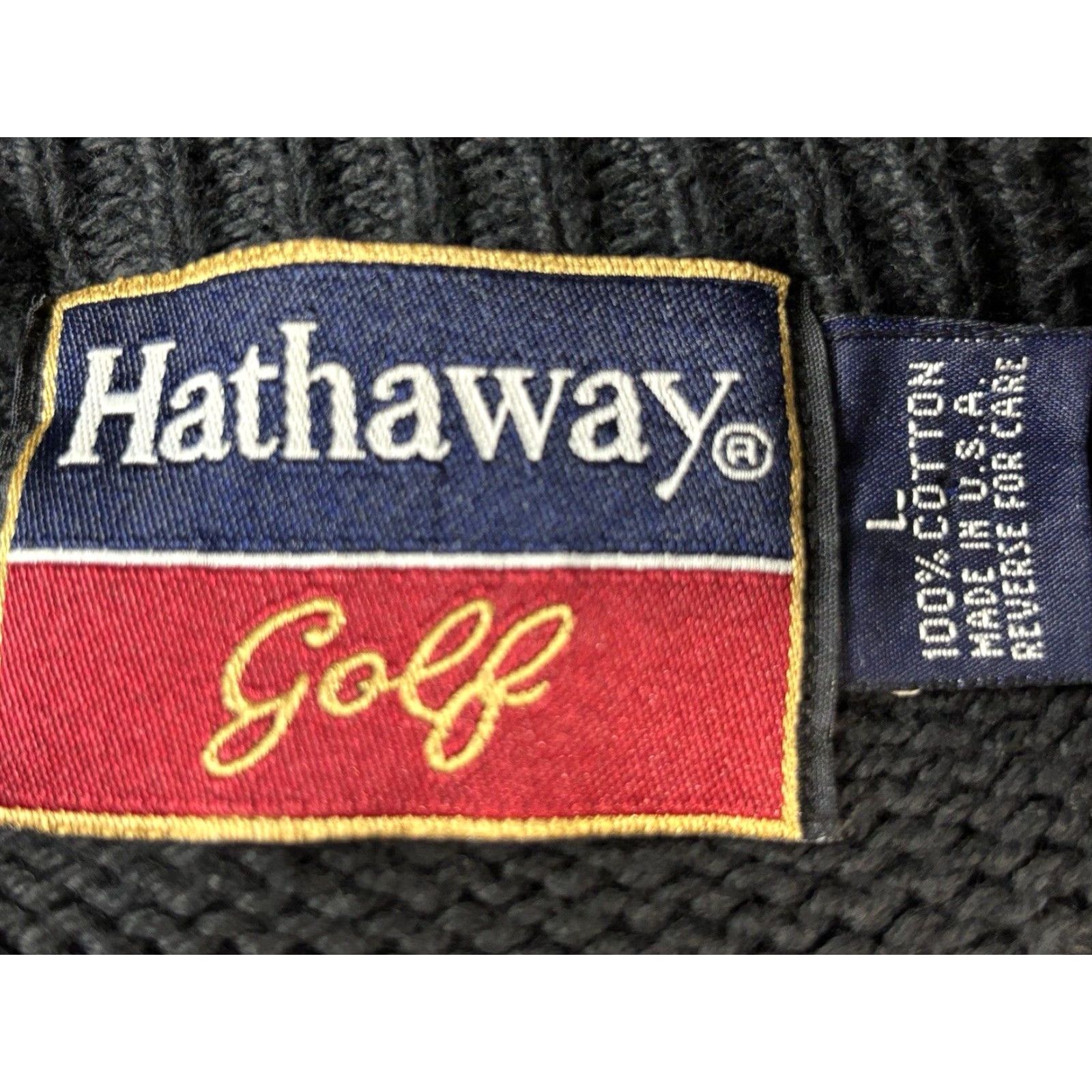 Vintage VINTAGE Hathaway Golf Pullover Sweater Mens Large Black Crew Neck Oversized 90s Size US L / EU 52-54 / 3 - 4 Thumbnail