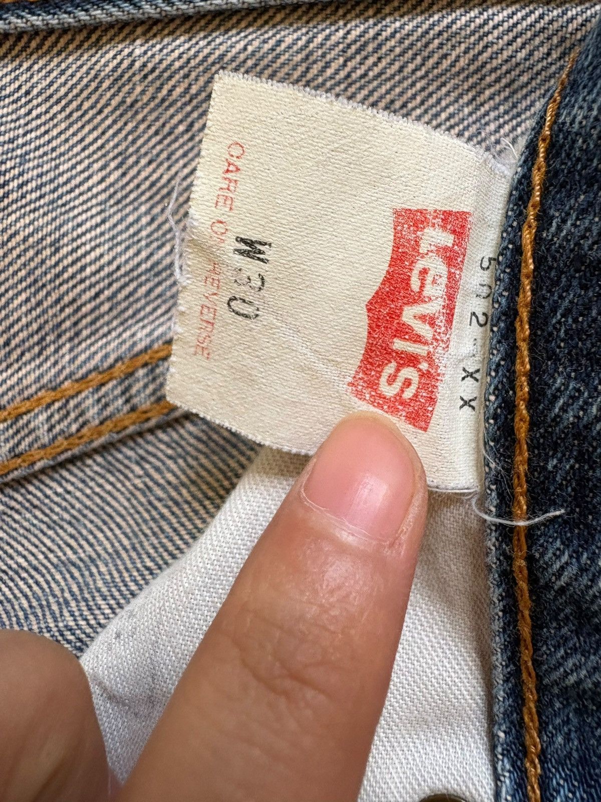 Levi's Vintage 80s Levis 502XX Big E Selvedge Mud Wash Loose Jeans Size US 29 - 12 Thumbnail