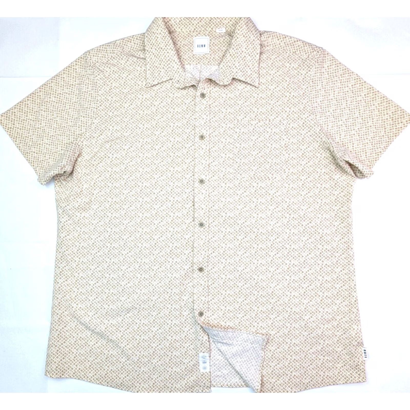 Vintage ROWM Button-Up Shirt Geometric, Men 2XL, Brown Orange, Short Sleeve, Casual, 54 Chest, Cotton Blend, VINTAGE? No Size US XXL / EU 58 / 5 - 3 Thumbnail