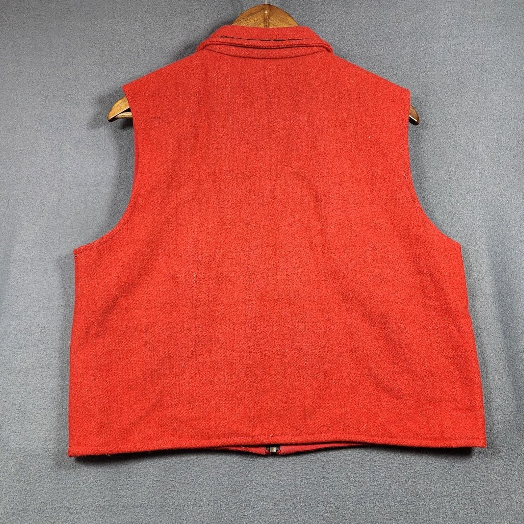 Vintage VINTAGE Chrysantheme Womens Vest Large Red Wool Blend Full Zip Embroidered Size L / US 10 / IT 46 - 4 Thumbnail