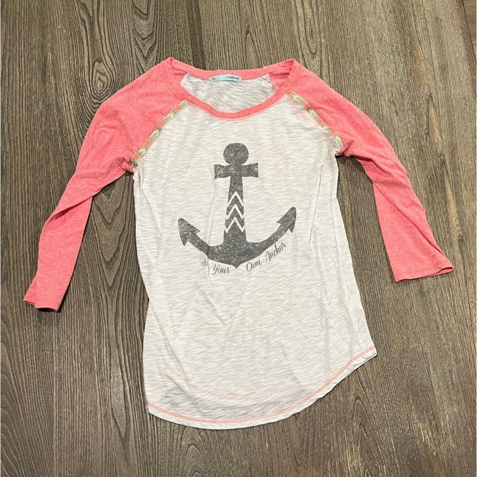Vintage Maurices Long Sleeve Tee Be Your Own Anchor Round Neck Sz S Size S / US 4 / IT 40 - 1 Thumbnail