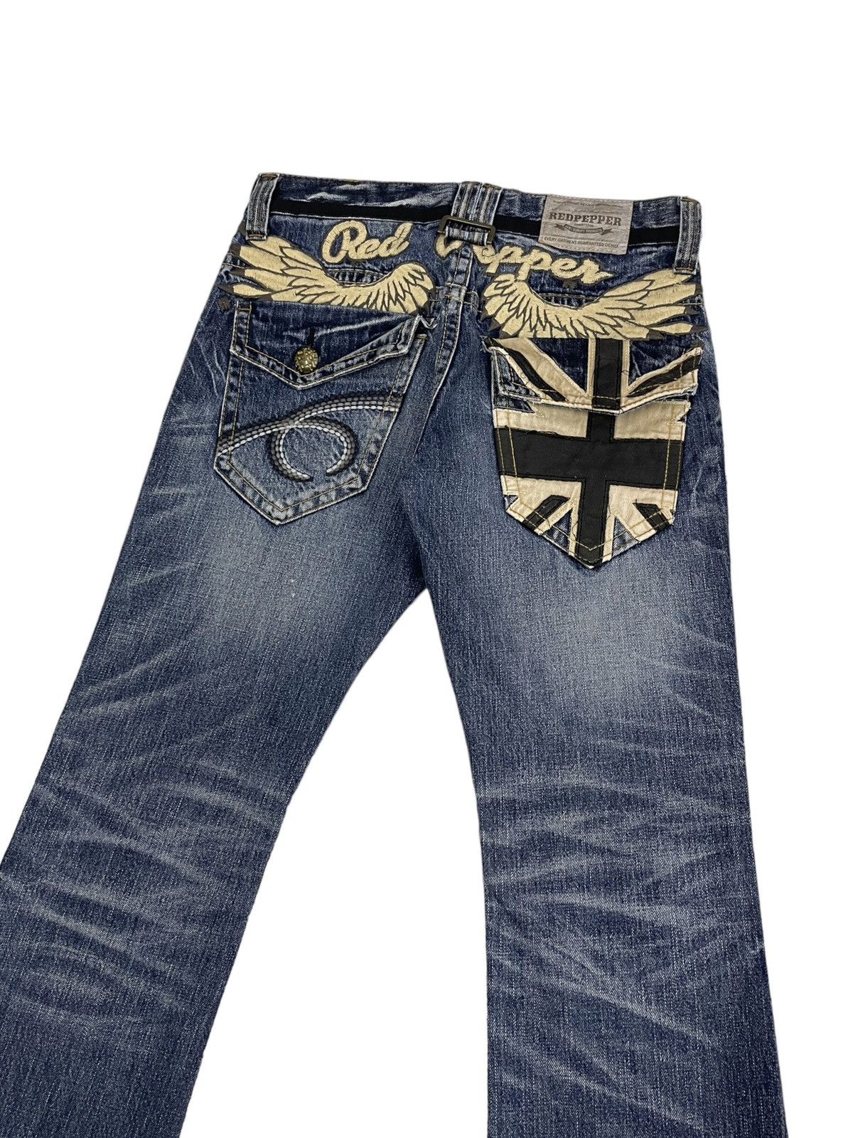 Hysteric Glamour × Japanese Brand × PPFM RedPepper Japan Flare Jeans Embroidery Logo Size US 31 - 2 Thumbnail