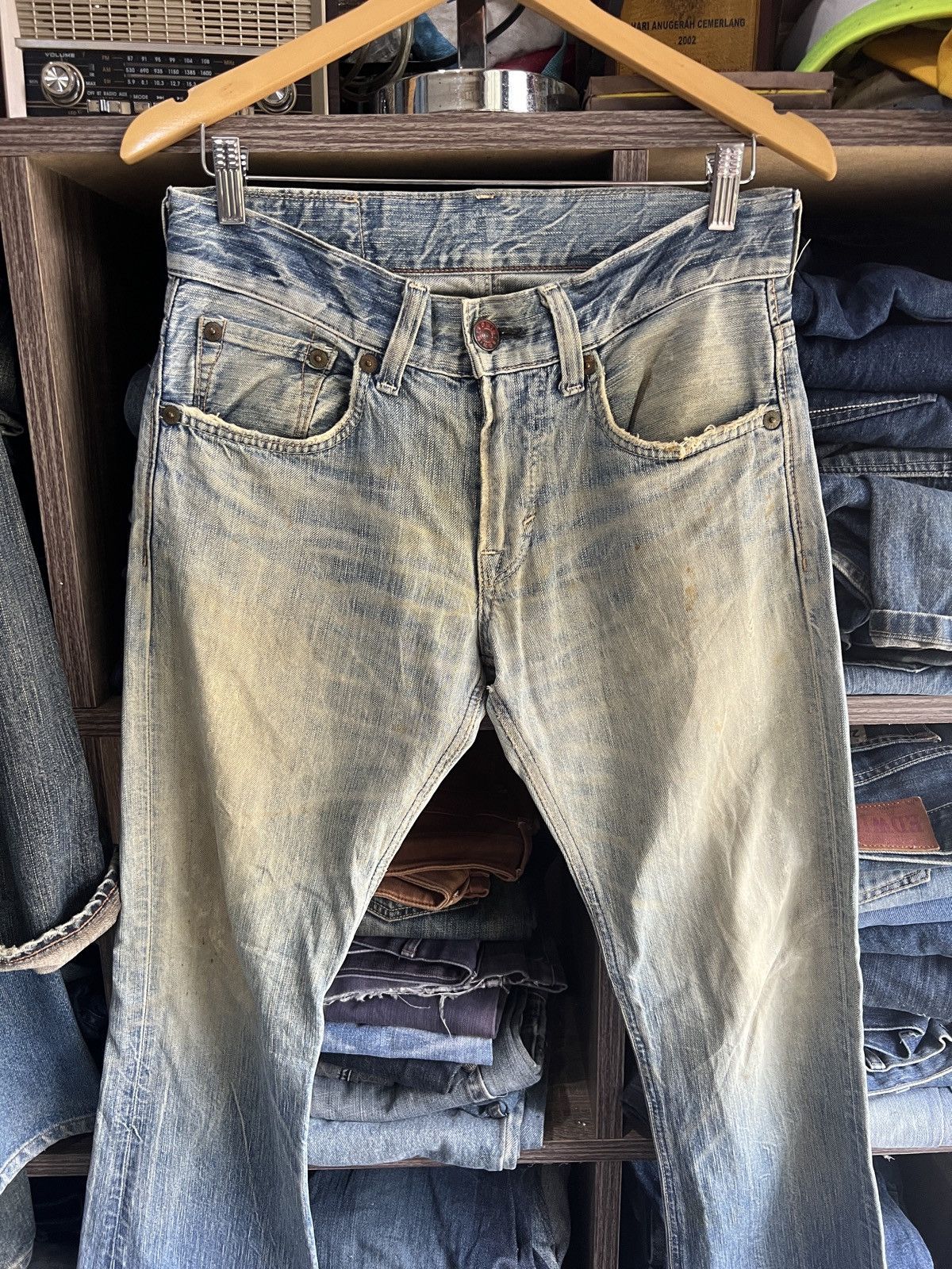 Edwin 🔥Vintage Edwin Blue Trip Distressed Denim Size US 32 / EU 48 - 4 Thumbnail