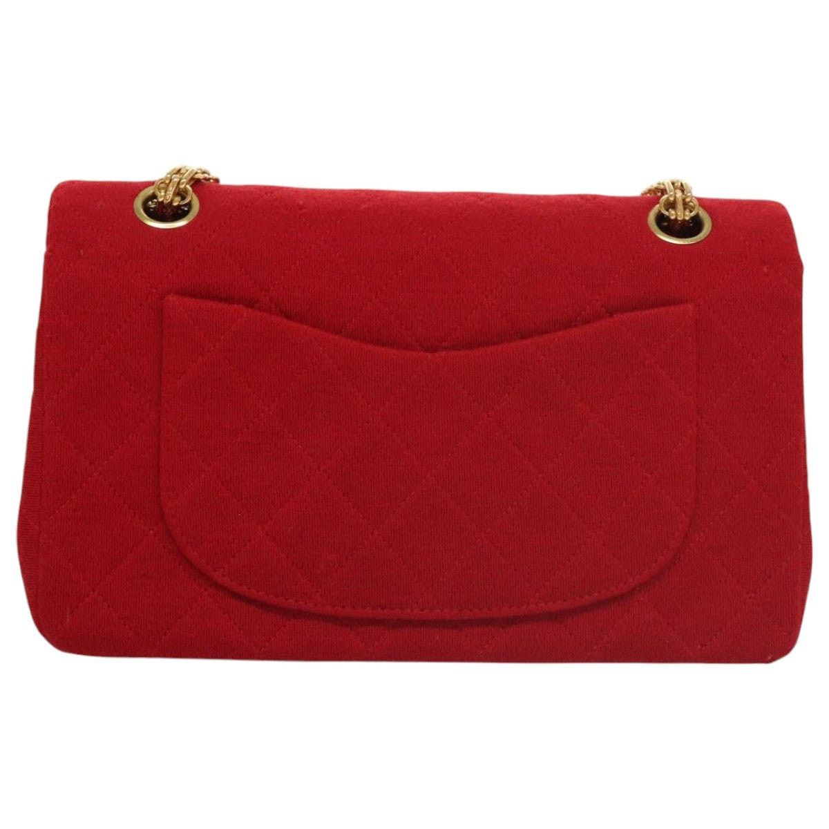 Chanel CHANEL Matelasse Chain Shoulder Bag Cotton Red Gold CC Size ONE SIZE - 2 Thumbnail