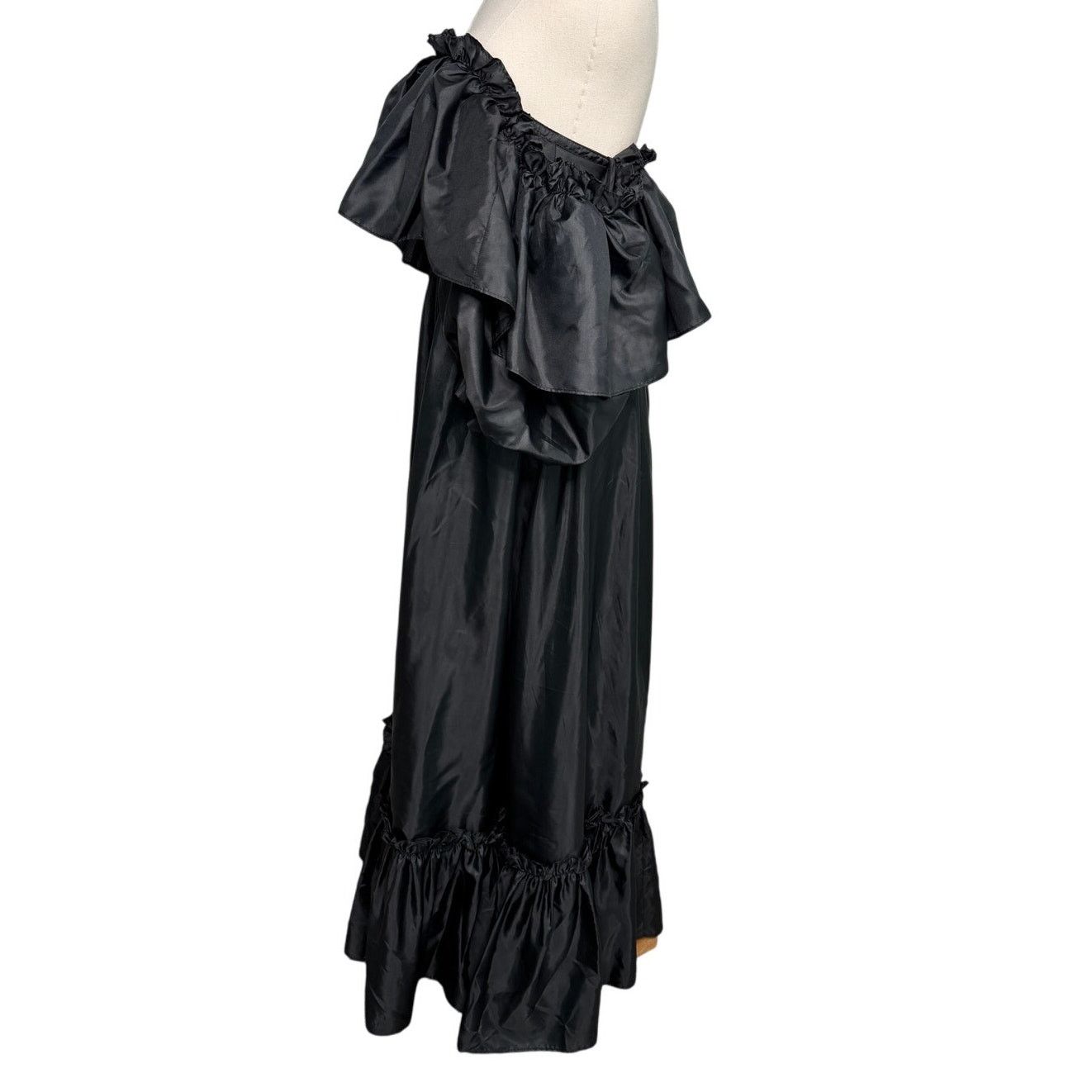 LoveShackFancy LoveShackFancy Tara Ruffle-trim Taffeta Dress black size 2 Size XS / US 0-2 / IT 36-38 - 6 Thumbnail