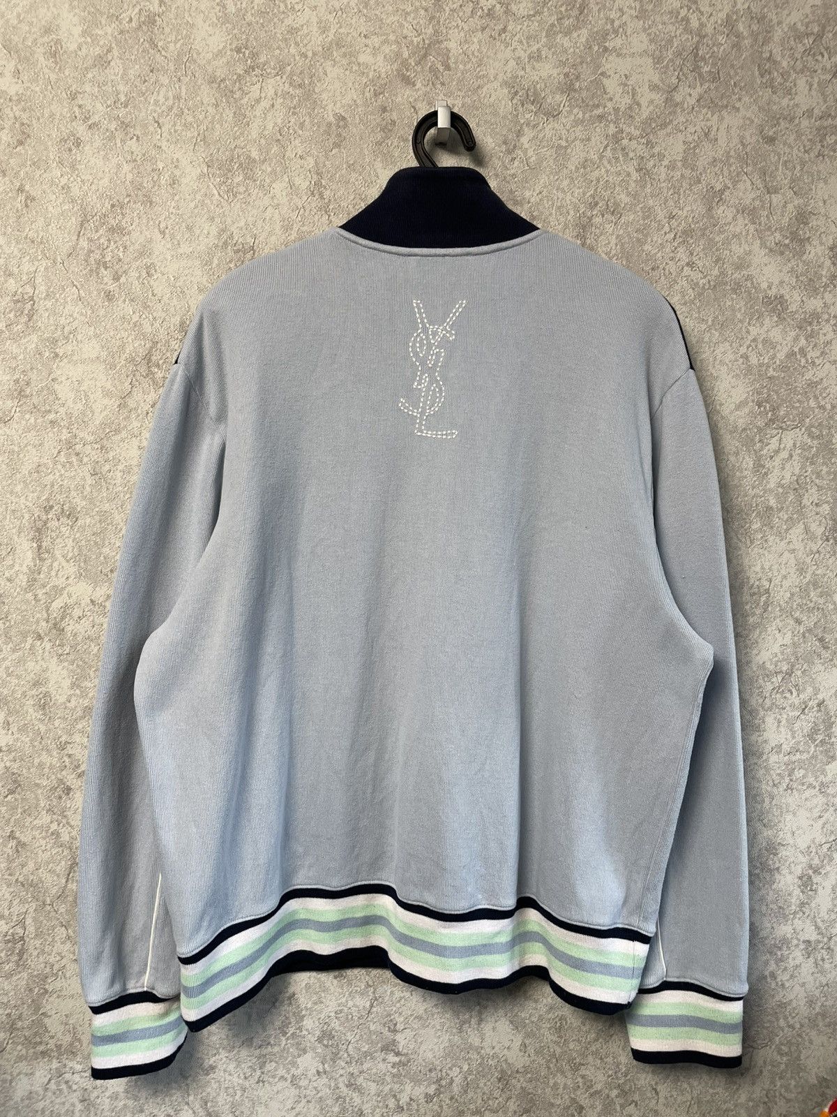 Yves Saint Laurent Vintage Yves Saint Laurent YSL Sweater Full Zip Blue Jumper Size US XXL / EU 58 / 5 - 12 Thumbnail