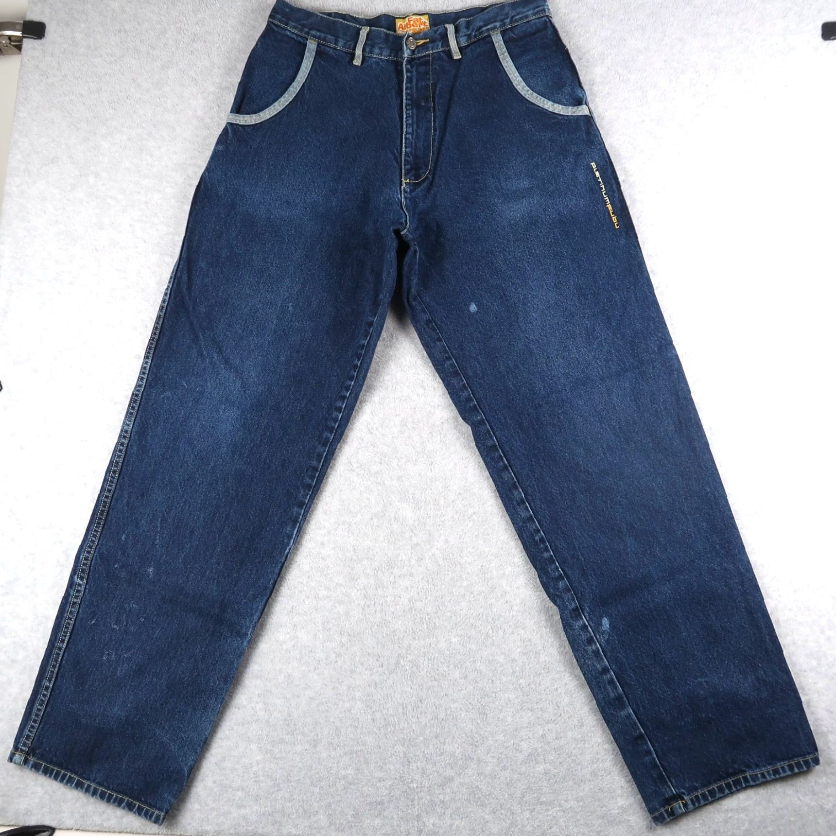 Fubu VINTAGE Platinum FUBU Fat Albert Jeans Mens 34x34 Blue Embroidered Hip Hop 2000s Size US 34 / EU 50 - 2 Thumbnail