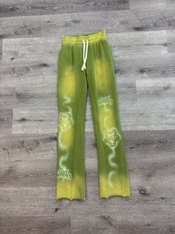 LOST INTRICACY Lost Intricacy "Green" Flare Sweatpants Size US 30 / EU 46 - 1 Thumbnail