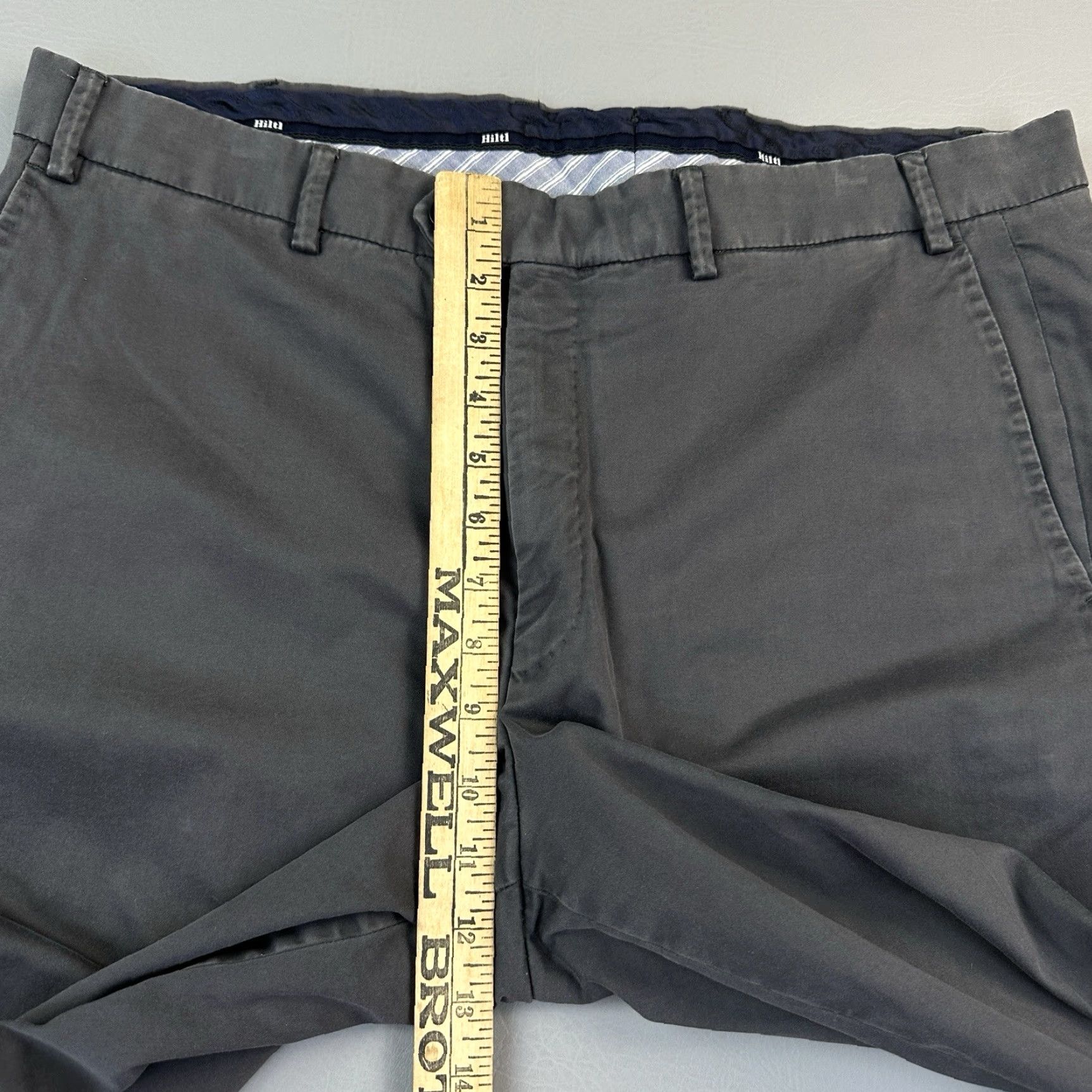 Vintage Hiltl Perfetto Pants Mens 36x30 Gray Cotton Stretch Dress Chino Trousers Size US 36 / EU 52 - 5 Thumbnail