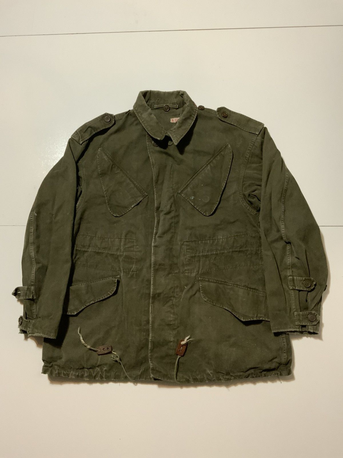 Vintage Vintage 50s 60s Dutch Military Army Field M60 Coat Jacket Size US M / EU 48-50 / 2 - 1 Thumbnail