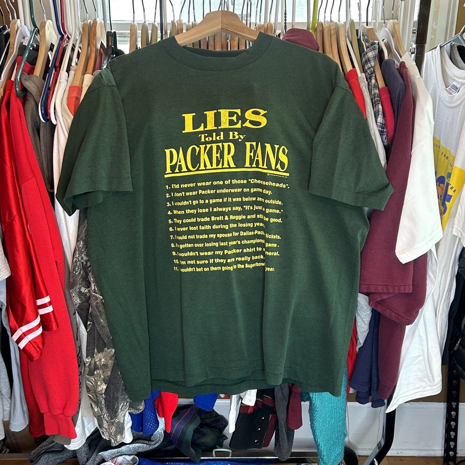 Fruit Of The Loom Vintage 90s Funny Packers T-Shirt XL Size US XL / EU 56 / 4 - 2 Thumbnail