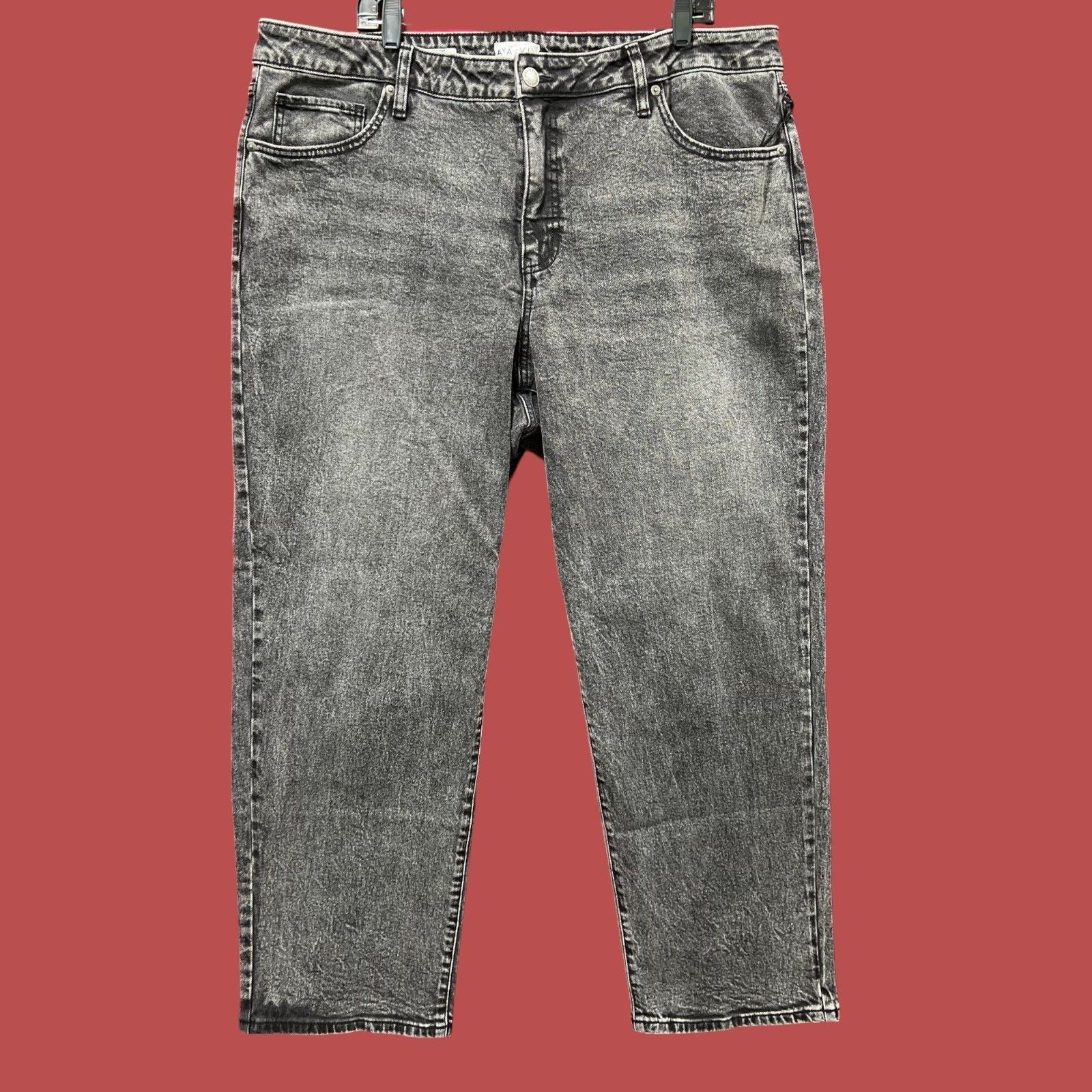 Other Ava & Viv - Women's High-Rise Straight Pants - Stretch - Bla Size 42" / US 20 - 1 Thumbnail