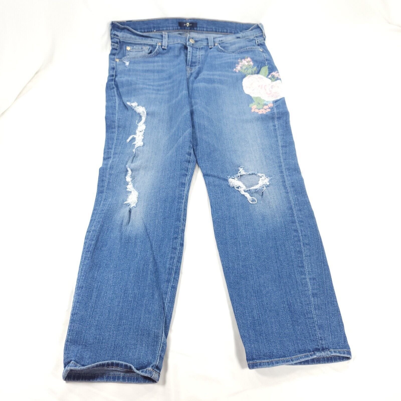 7 For All Mankind 7 For All Mankind Button Fly Jeans Womens Size 30 Blue Size 34" / US 12 / IT 48 - 2 Thumbnail