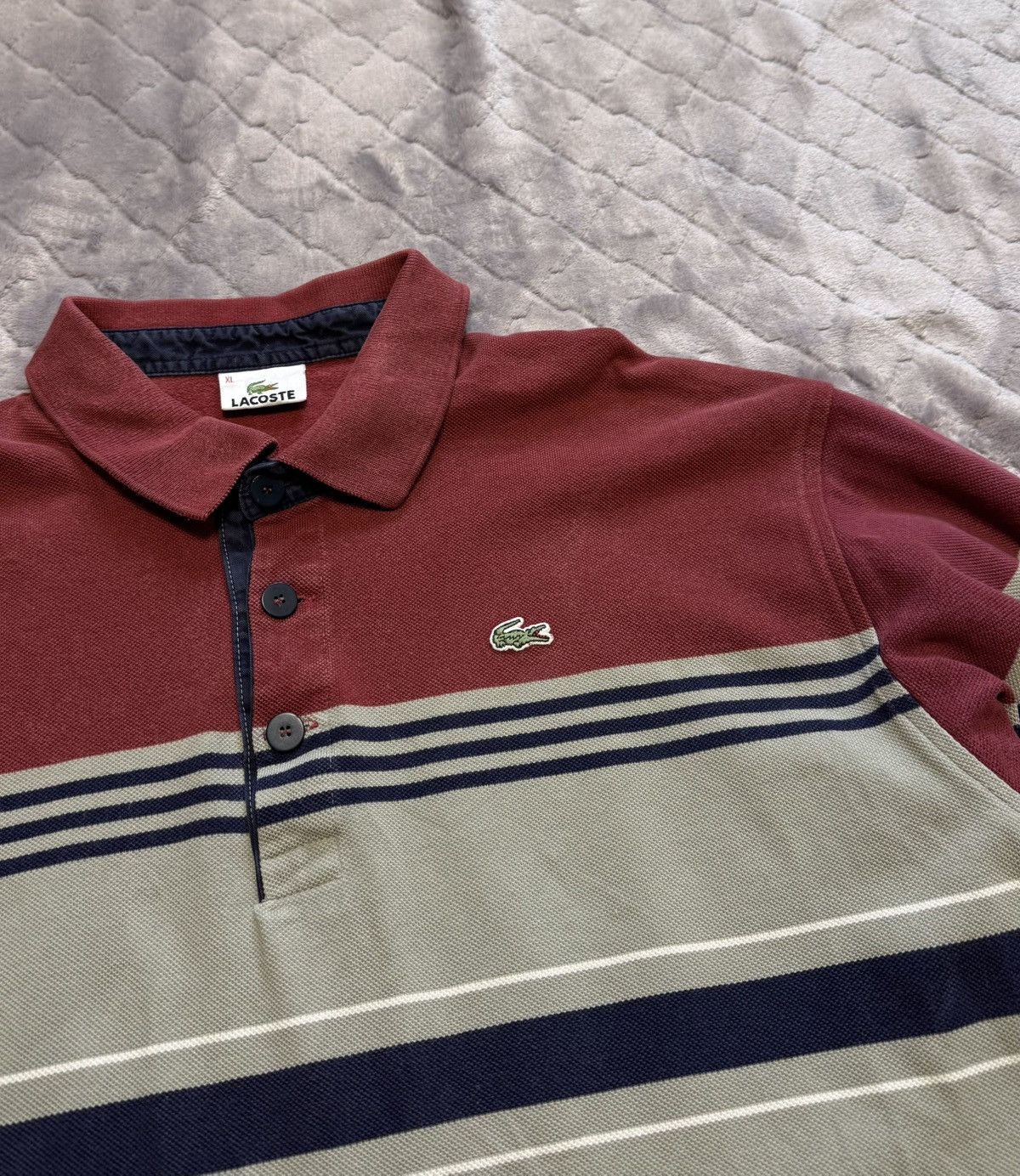 Lacoste × Vintage Vintage y2k Lacoste Long Sleeve Polo Size US XL / EU 56 / 4 - 7 Thumbnail