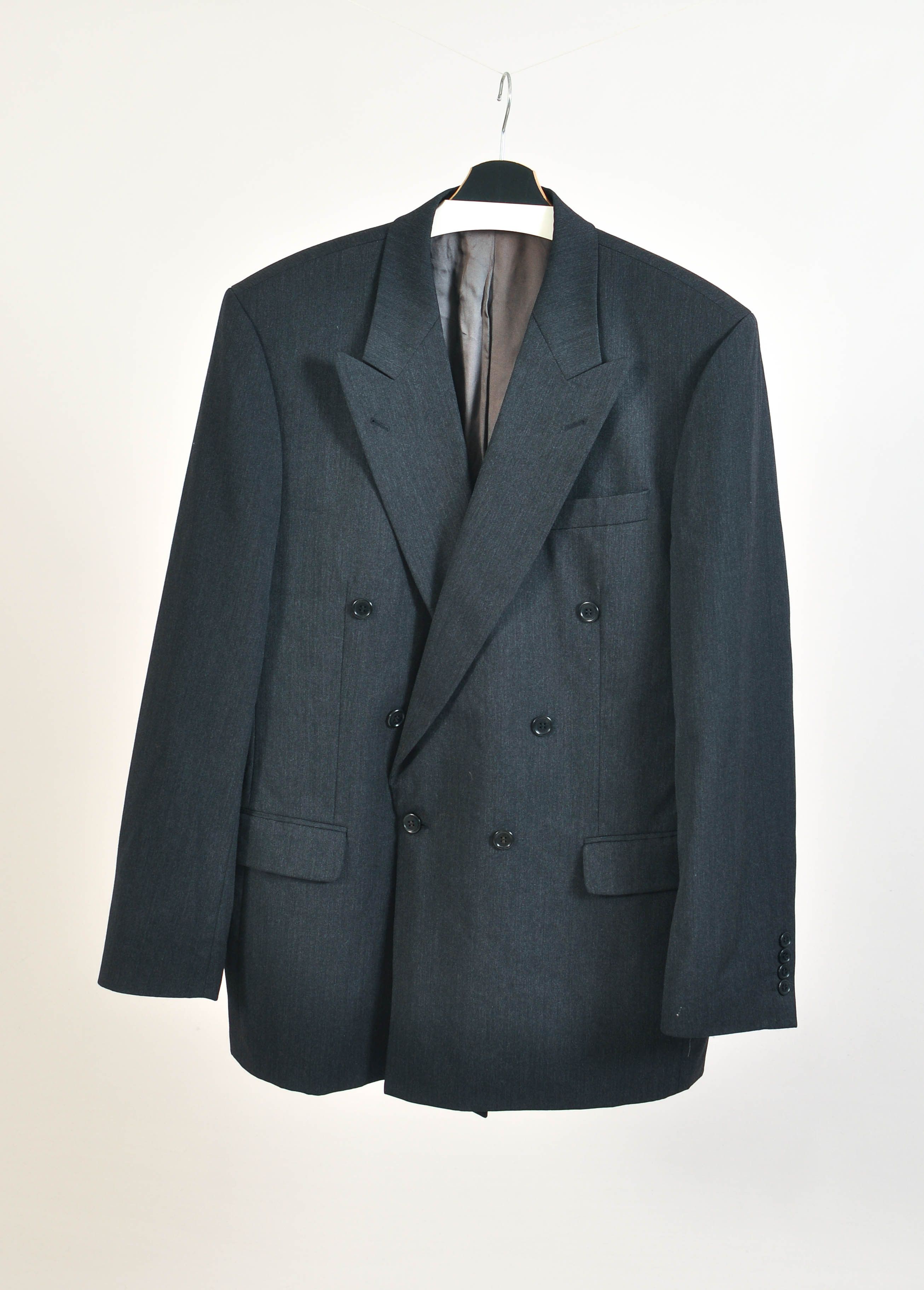 Other Vintage 80s double breasted suit in grey Size 40R - 2 Thumbnail