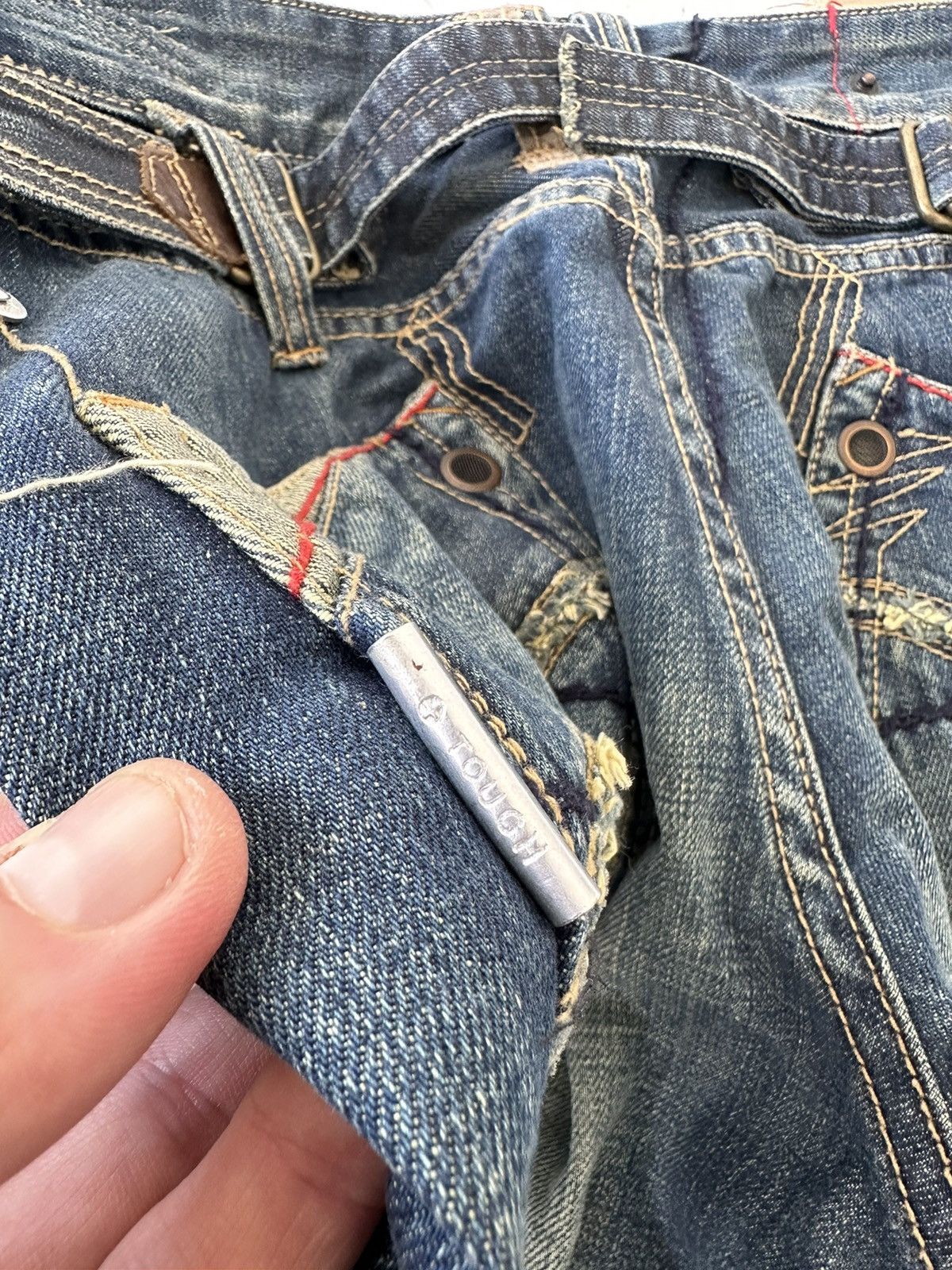 Japanese Brand Tough Jeansmith Japan Distressed Baggy Denim Jeans Size US 36 / EU 52 - 21 Thumbnail