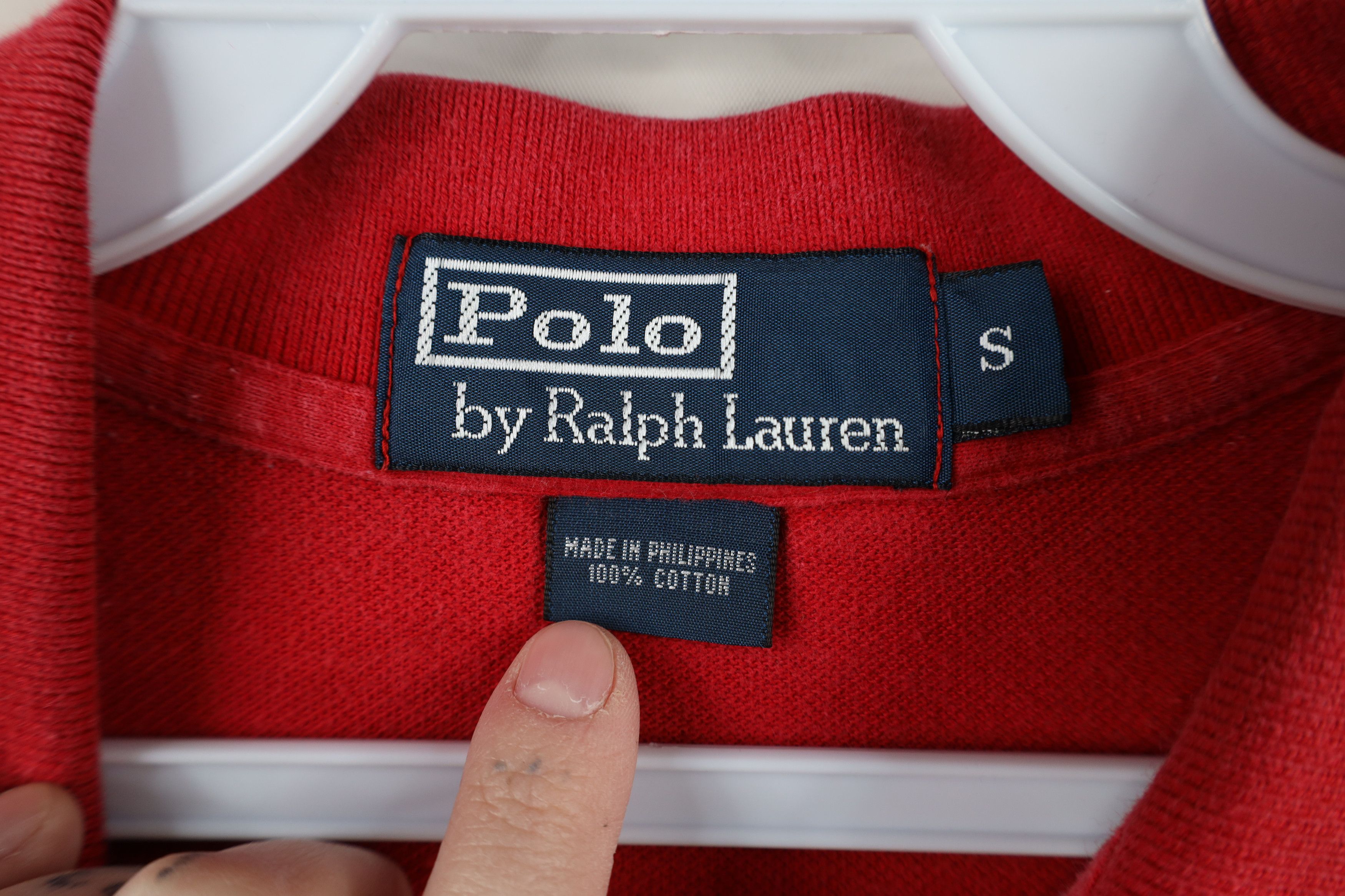 Ralph Lauren × Vintage Vintage 90s Ralph Lauren Pique Cotton Knit Polo Shirt Red Size US S / EU 44-46 / 1 - 7 Thumbnail