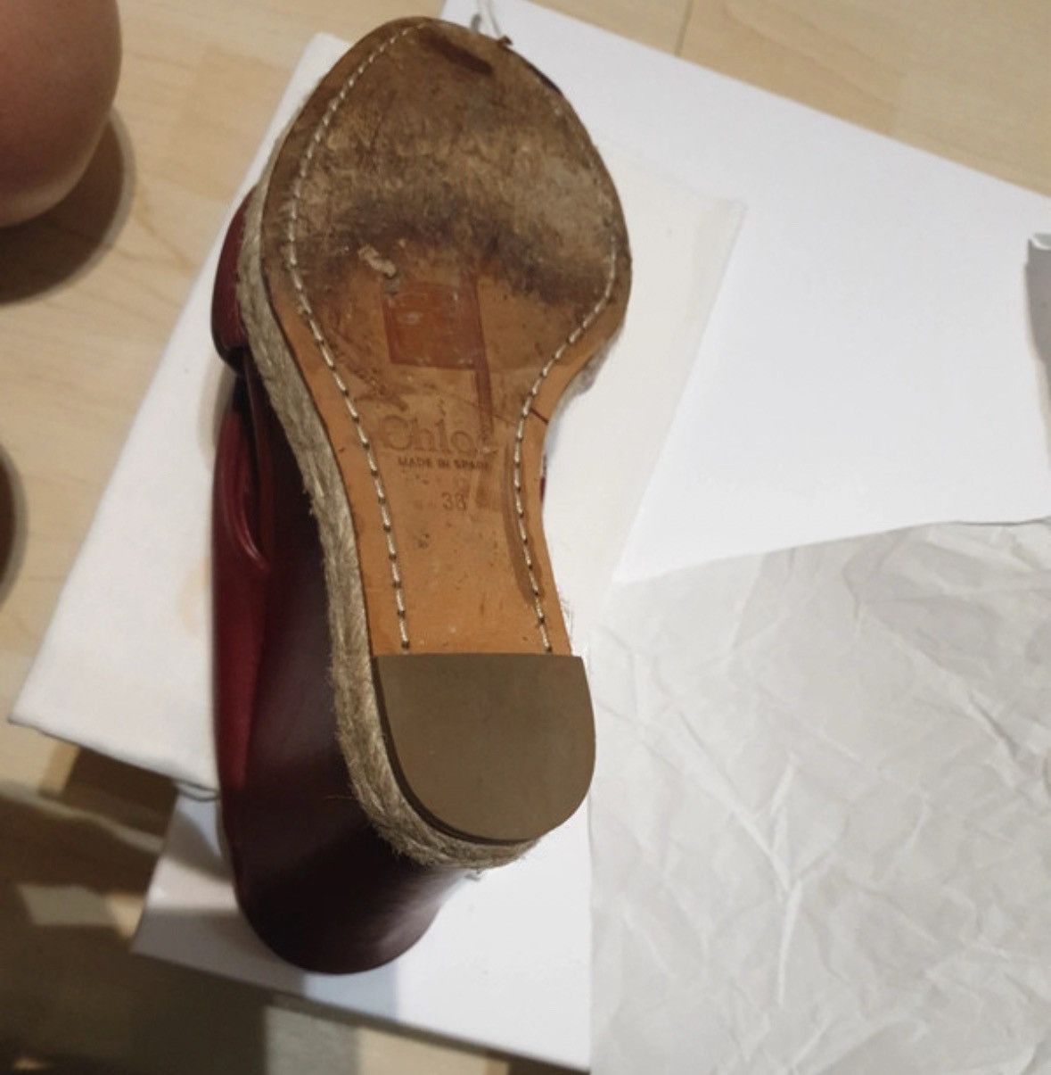 Isabel Marant Isabel Marant Bordeaux Red Leather Wedge Mules Size US 7 / IT 37 - 8 Thumbnail