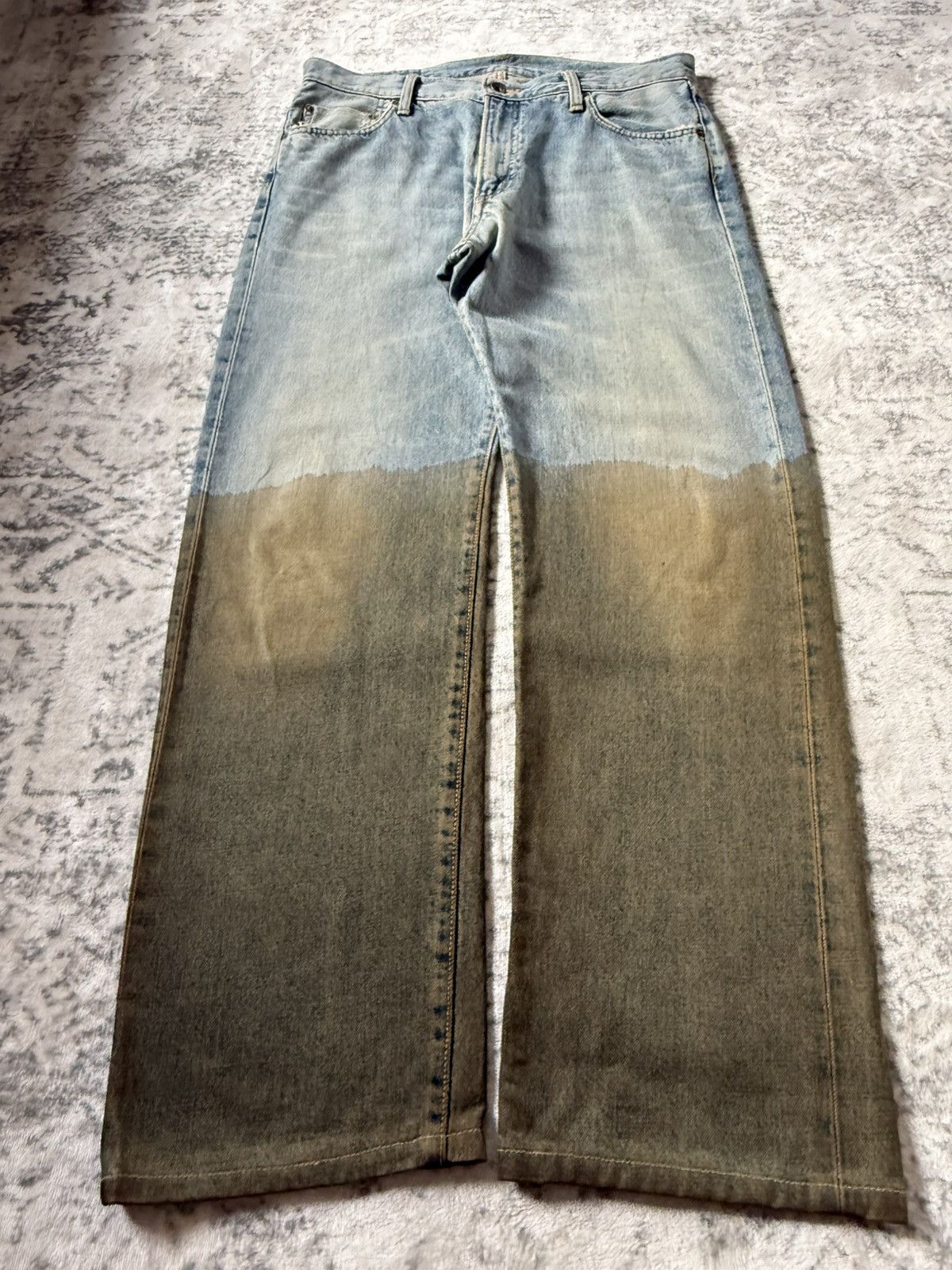Japanese Brand Edwin 505 Trompe L’oeil Earthy Mud Dipped Selvedge Jeans Size US 34 / EU 50 - 2 Thumbnail