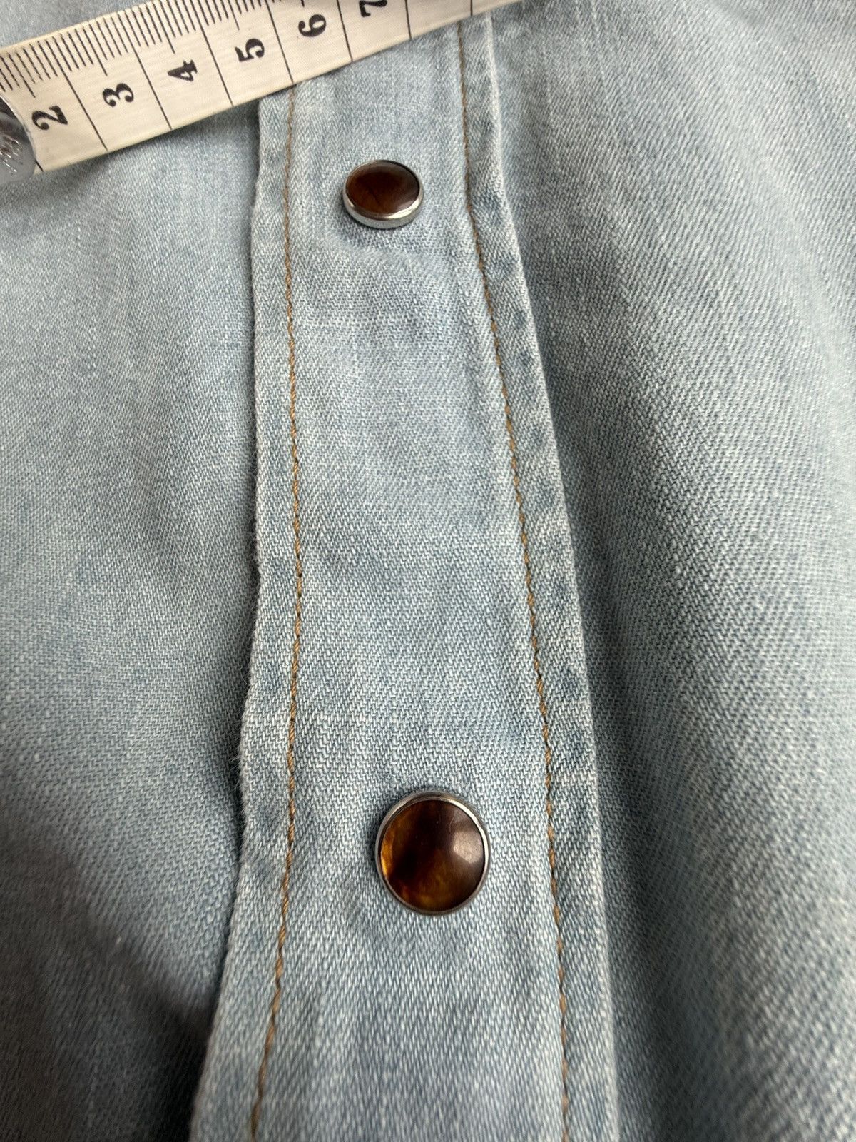 Saint Laurent Paris SS16 Saint Laurent ruffle collar blue denim shirt Hedi surf Size US S / EU 44-46 / 1 - 18 Thumbnail
