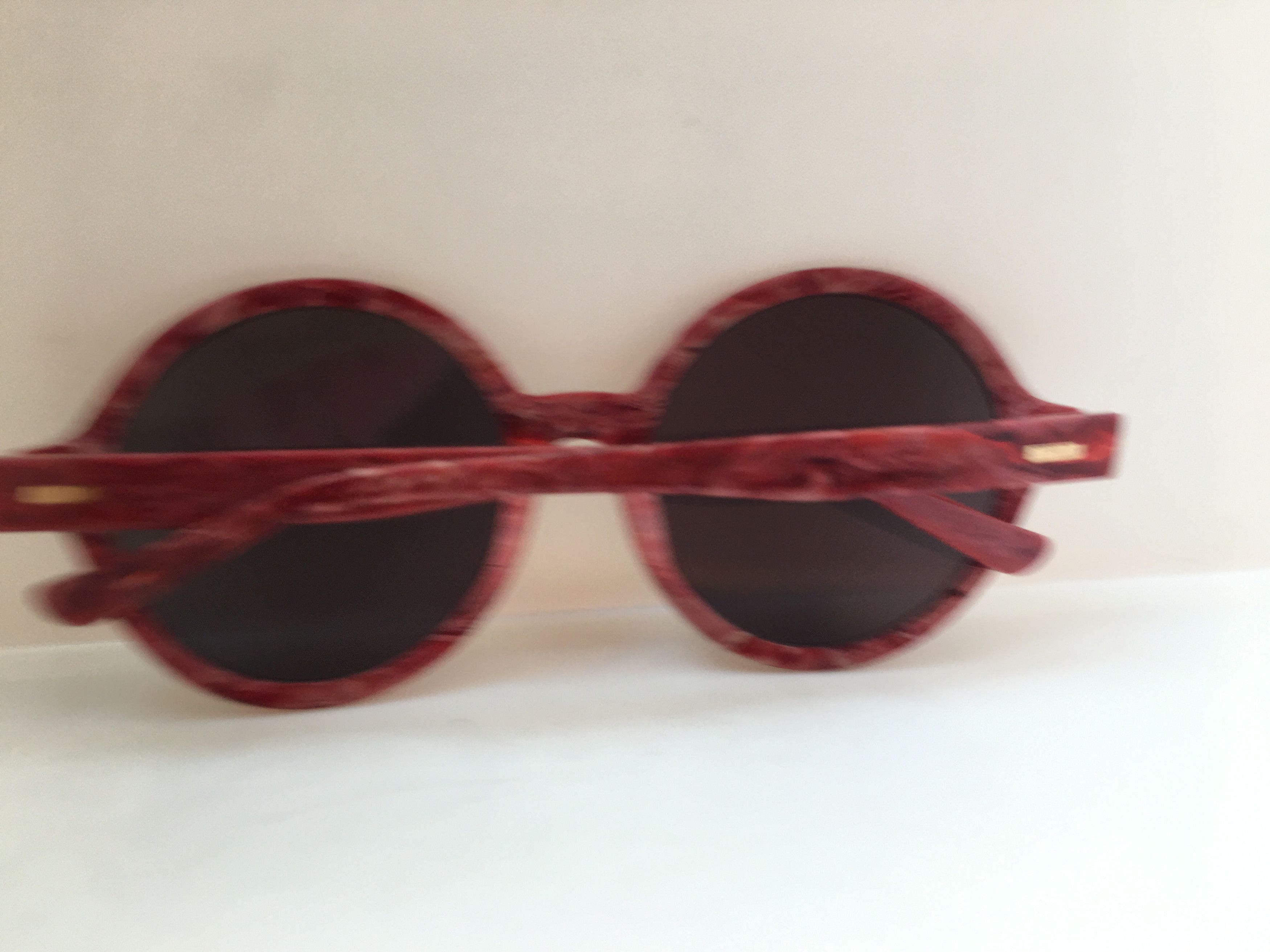 Other Handmade STILO Round Red Acetate Sunglasses Diva Frame Size ONE SIZE - 7 Thumbnail