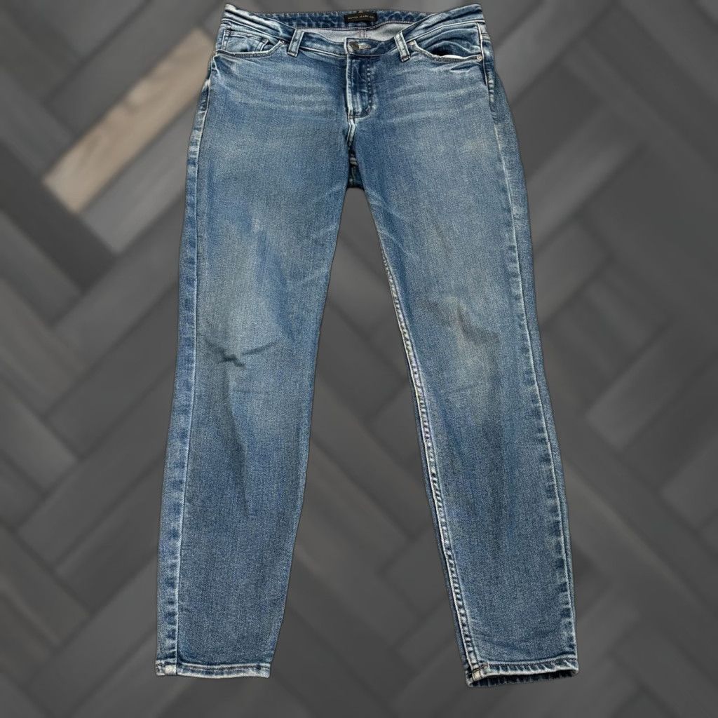 Silver Jeans Co. Silver Jeans Women's 29x29 31x29 Jeans Blue Denim Medium Wash Most Wanted Skinny 5-Pocket Design Size 29" - 1 Thumbnail
