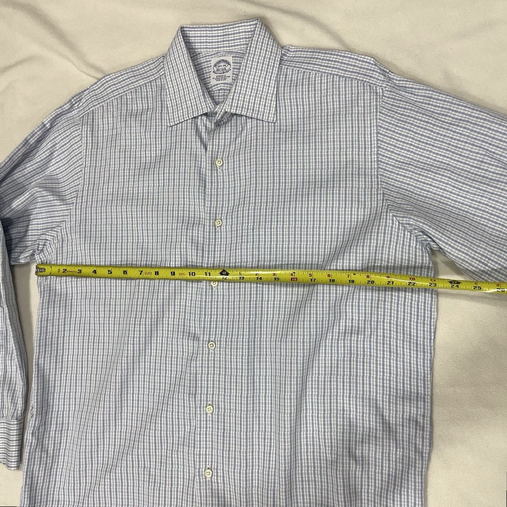 Brooks Brothers Brooks Brothers Dress Shirt Makers & Merchants 16 1/2 - 34 Egyptian Cotton Blue Long Sleeve Button-Front Casual Formal Business Size 46R - 4 Thumbnail