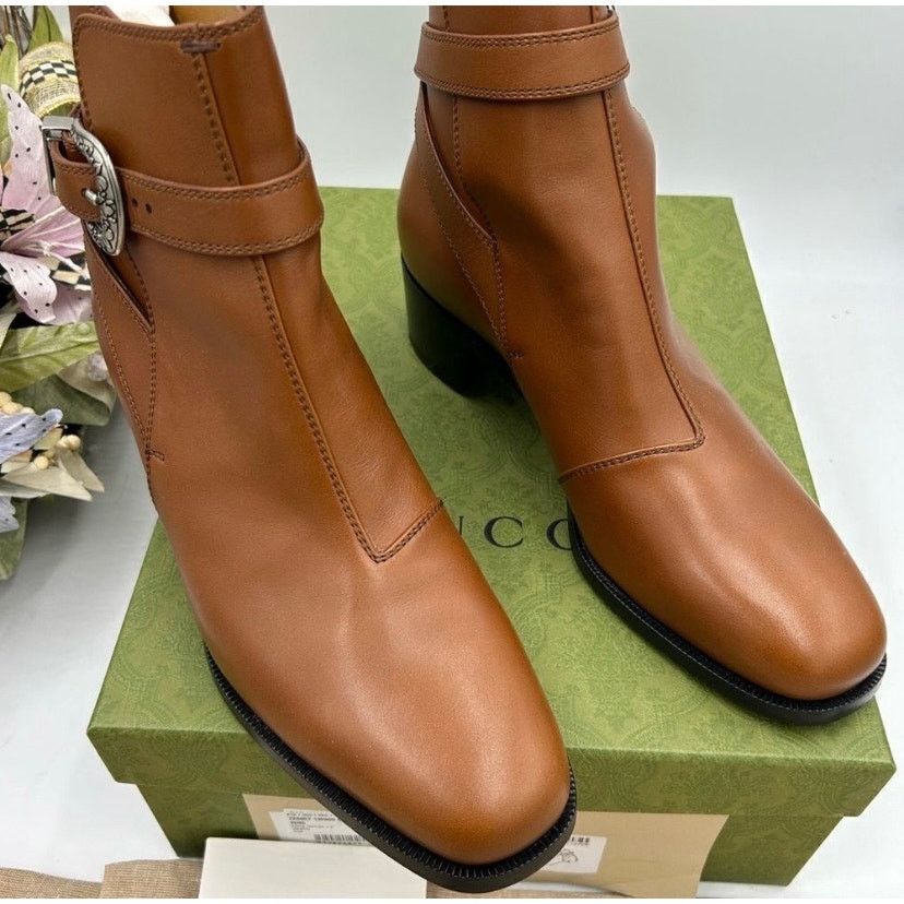 Gucci Men, Gucci, leather ankle boots size 9, made in Italy Size US 9.5 / EU 42-43 - 3 Thumbnail