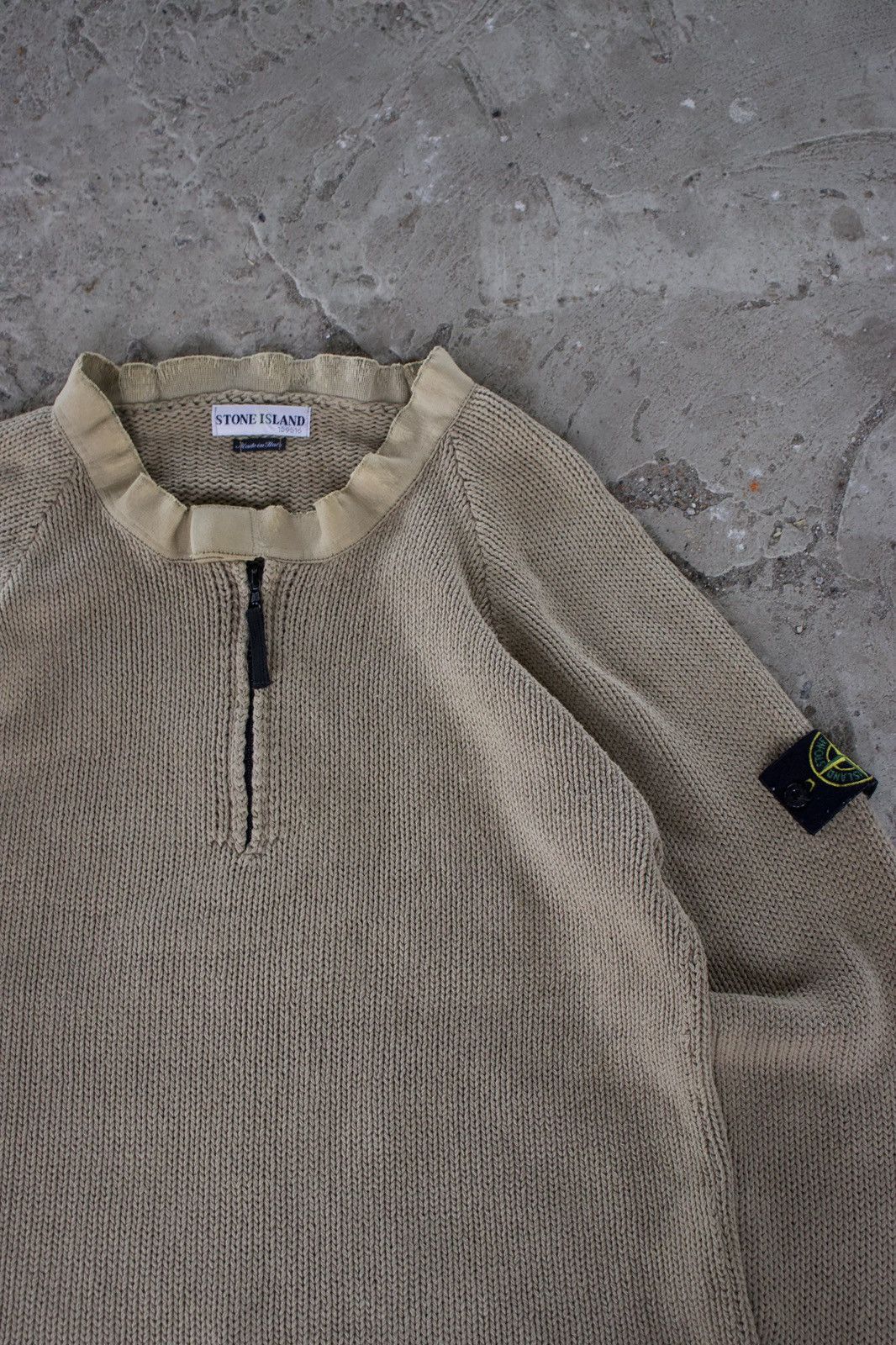 Stone Island Stone Island (Spring / Summer 2001) Beige Knit Pullover Size US L / EU 52-54 / 3 - 8 Thumbnail