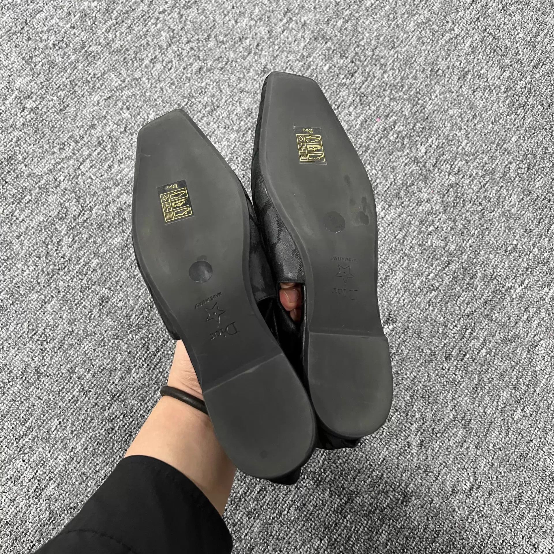 Dior Dior Mizza Black Leopard Satin CD Logo Ballet Flat Women's Size US 7 / IT 37 - 7 Thumbnail