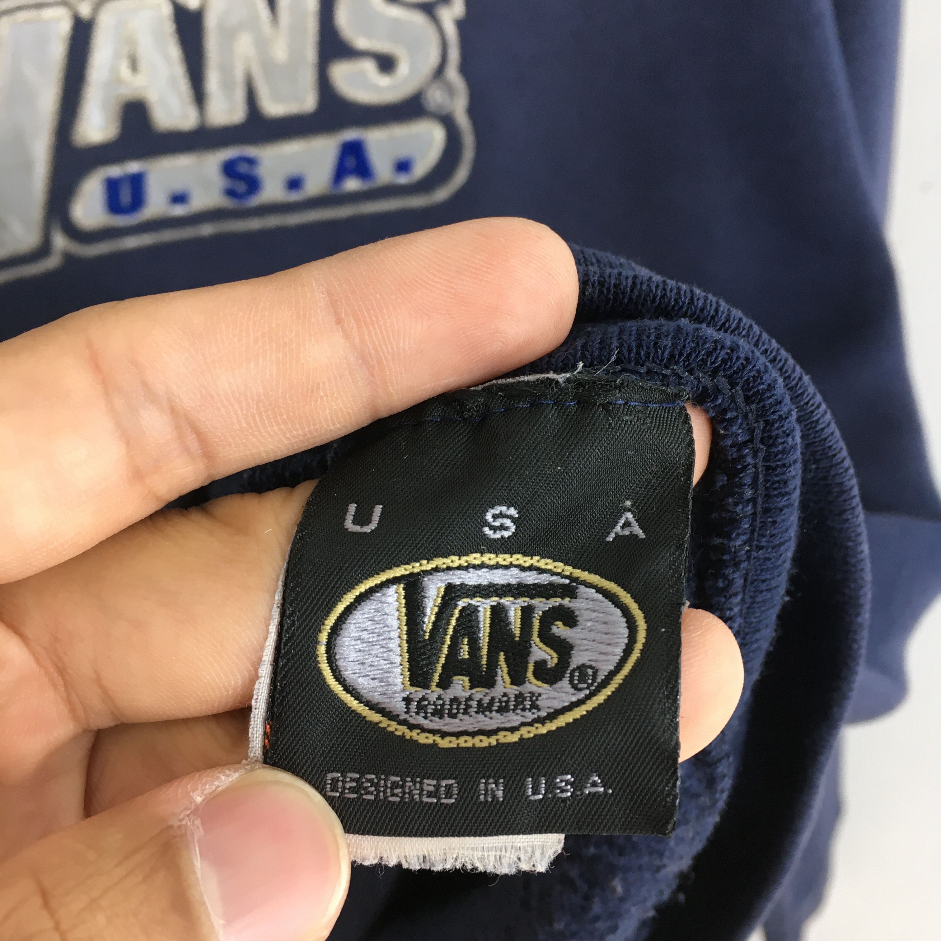 Vans × Vintage Vintage Vans Usa Blue Sweatshirt Medium Size US M / EU 48-50 / 2 - 5 Thumbnail