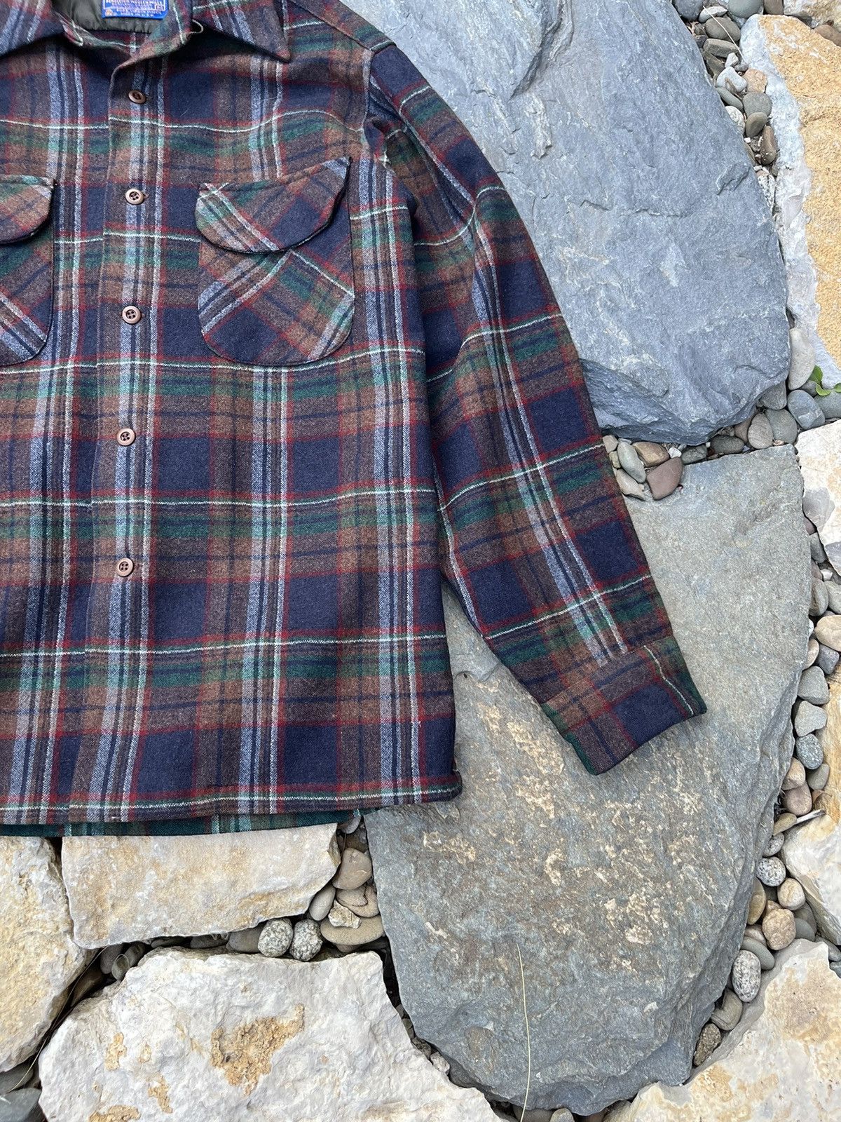 Flannel × Pendleton × Vintage Vintage 60s Pendleton wool flannel shirt plaid checked jacke Size US M / EU 48-50 / 2 - 6 Thumbnail