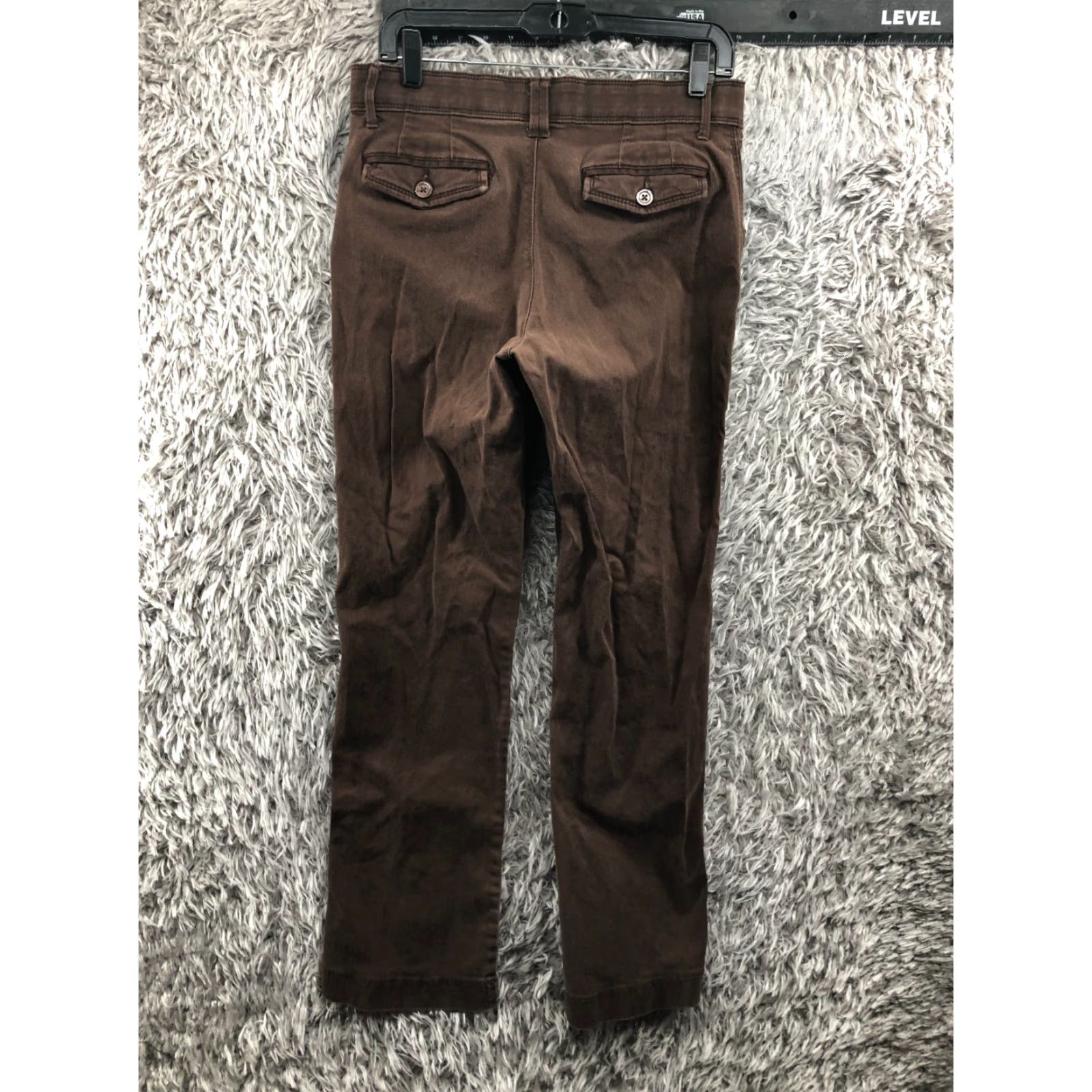 Lee Lee Womens Pants Mid Rise Chino 8 Brown Knit Stretch Pockets Button Flat Front Regular Straight Vintage: No Size 30" / US 8 / IT 44 - 5 Thumbnail