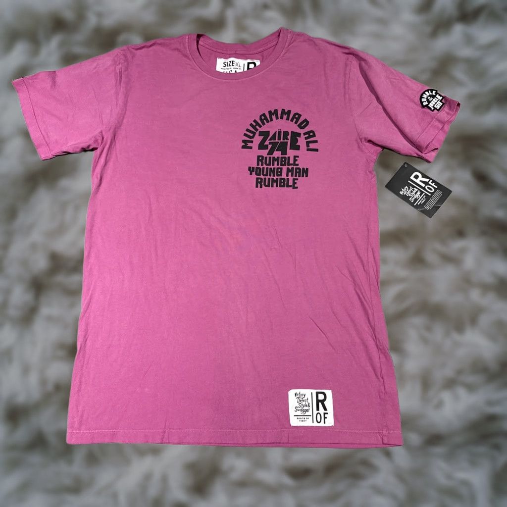 Roots Roots Of Fight T Shirt Mens XL Pink Cotton Muhammad Ali Rumble Young Man Rumble Sports Crew Neck Short Sleeve Regular Size US XL / EU 56 / 4 - 1 Thumbnail