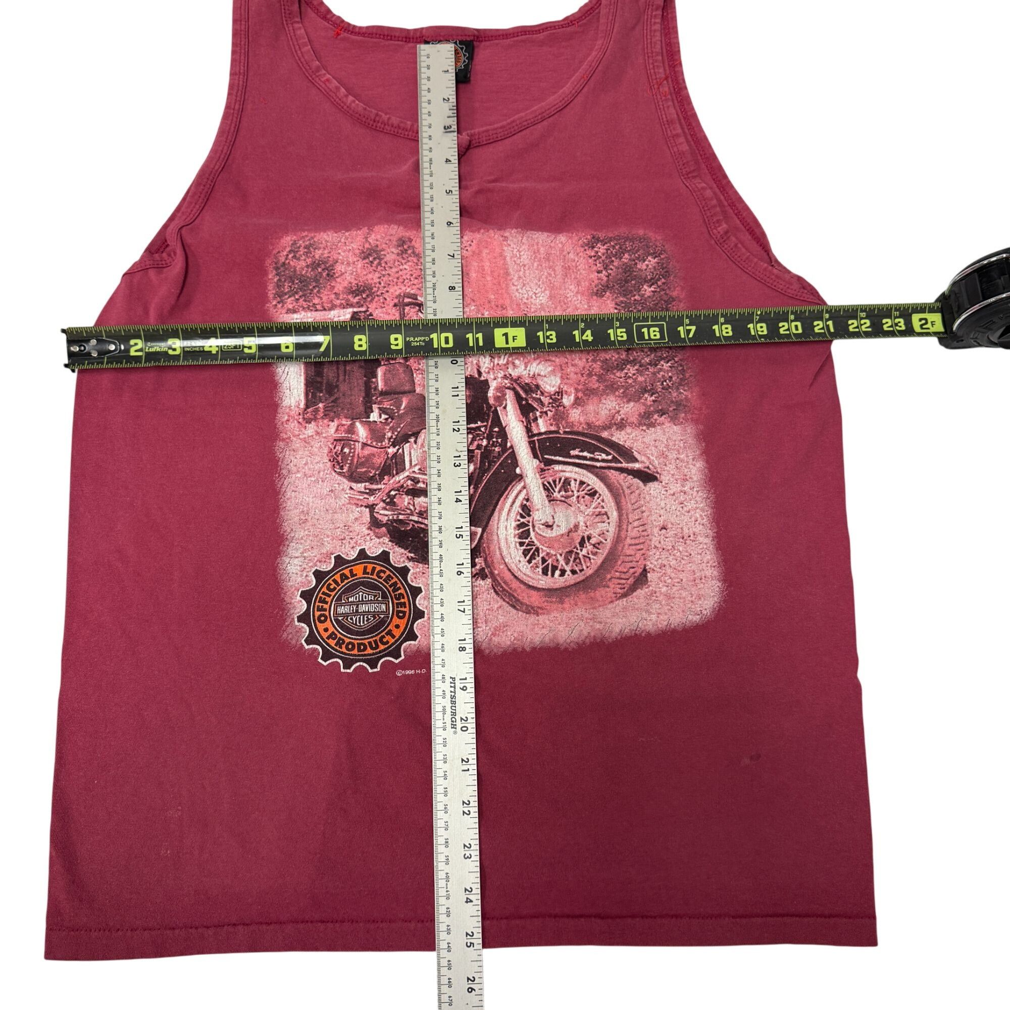Harley Davidson Vtg Harley Davidson Official Licensed USA Maroon 1996 Tank Size US L / EU 52-54 / 3 - 8 Thumbnail