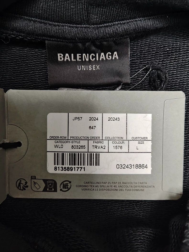 Balenciaga Balenciaga 24fall AGAICNELAB Print Destruction Hoodie 2502- Size US L / EU 52-54 / 3 - 4 Thumbnail