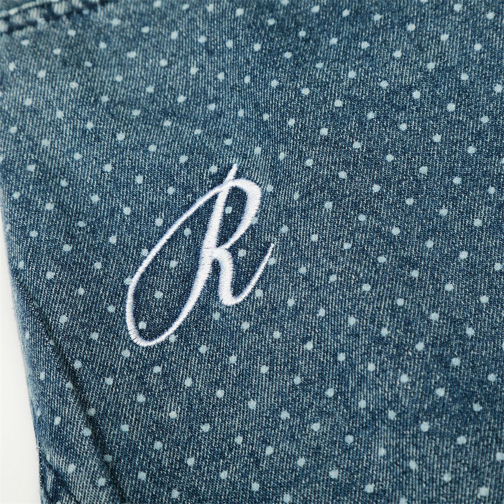 Jean Men's vintage heart-embroidered polka dot curved jeans Size US 32 / EU 48 - 5 Thumbnail