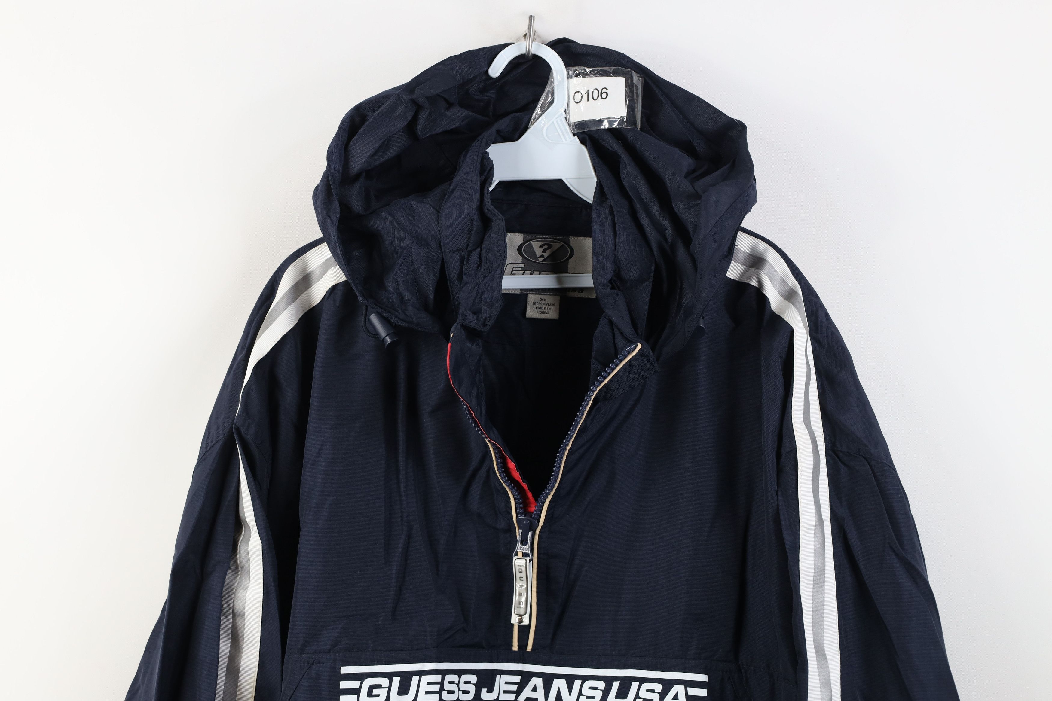 Guess Vintage 90s Guess Hooded Anorak Windbreaker Jacket Size US XL / EU 56 / 4 - 2 Thumbnail