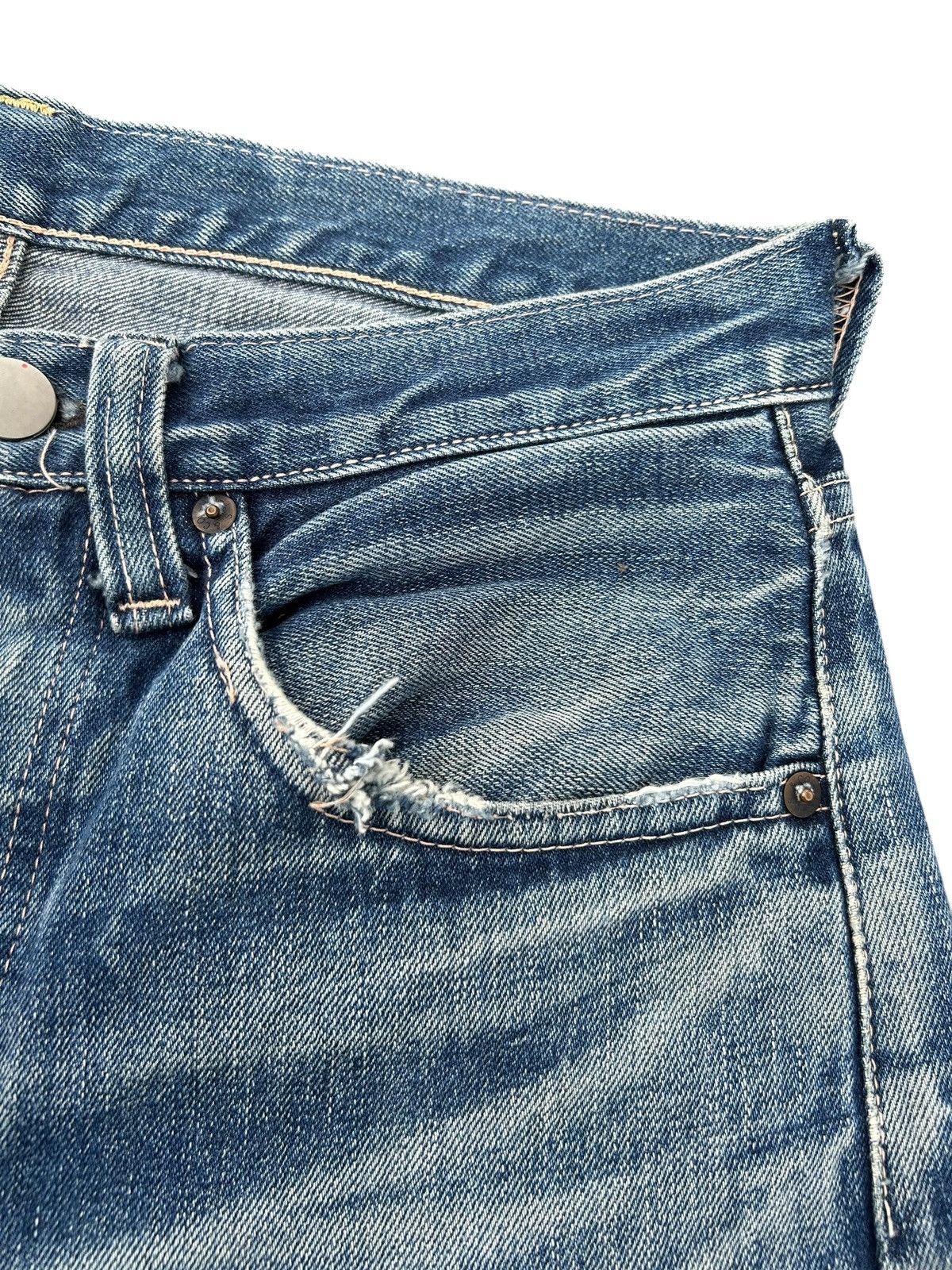 Kapital Vintage Levis Big E Selvedge Thrashed Denim Jeans Size US 30 / EU 46 - 9 Thumbnail