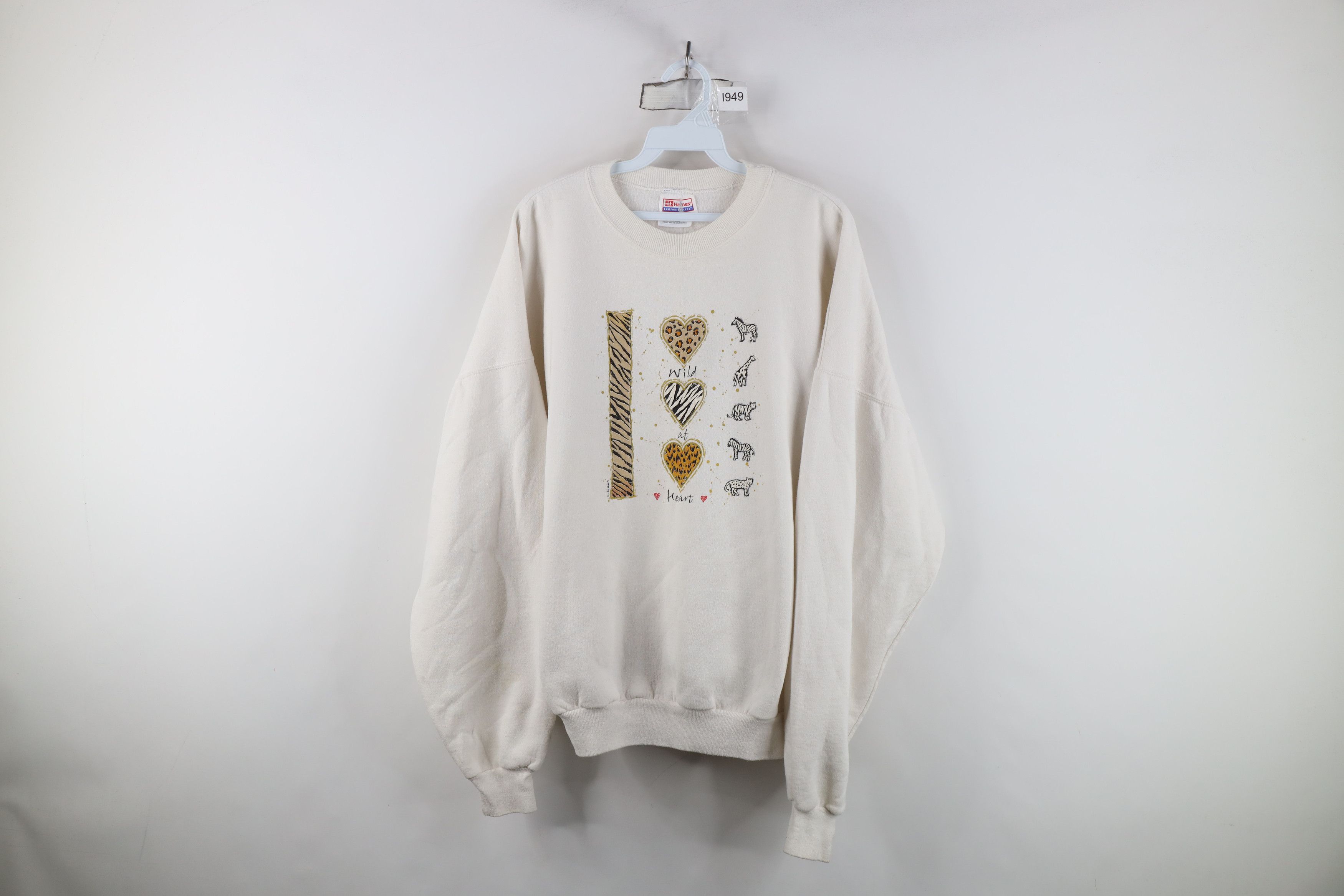 Vintage Vintage 90s Streetwear Wild At Heart Safari Sweatshirt Size XXL / US 16-18 / IT 52-54 - 1 Thumbnail