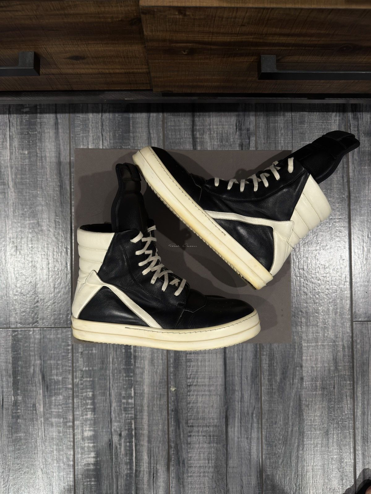 Rick Owen Geobasket Black and Milk