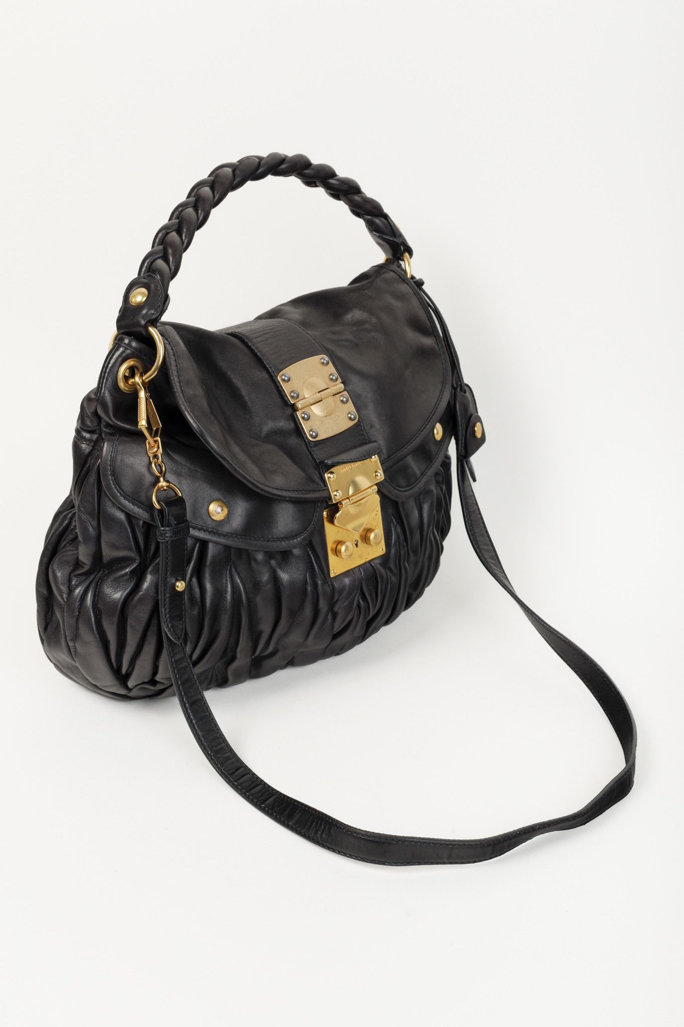 Miu Miu MIU MIU Black Nappa Matelasse Coffer Hobo Bag Size ONE SIZE - 7 Thumbnail