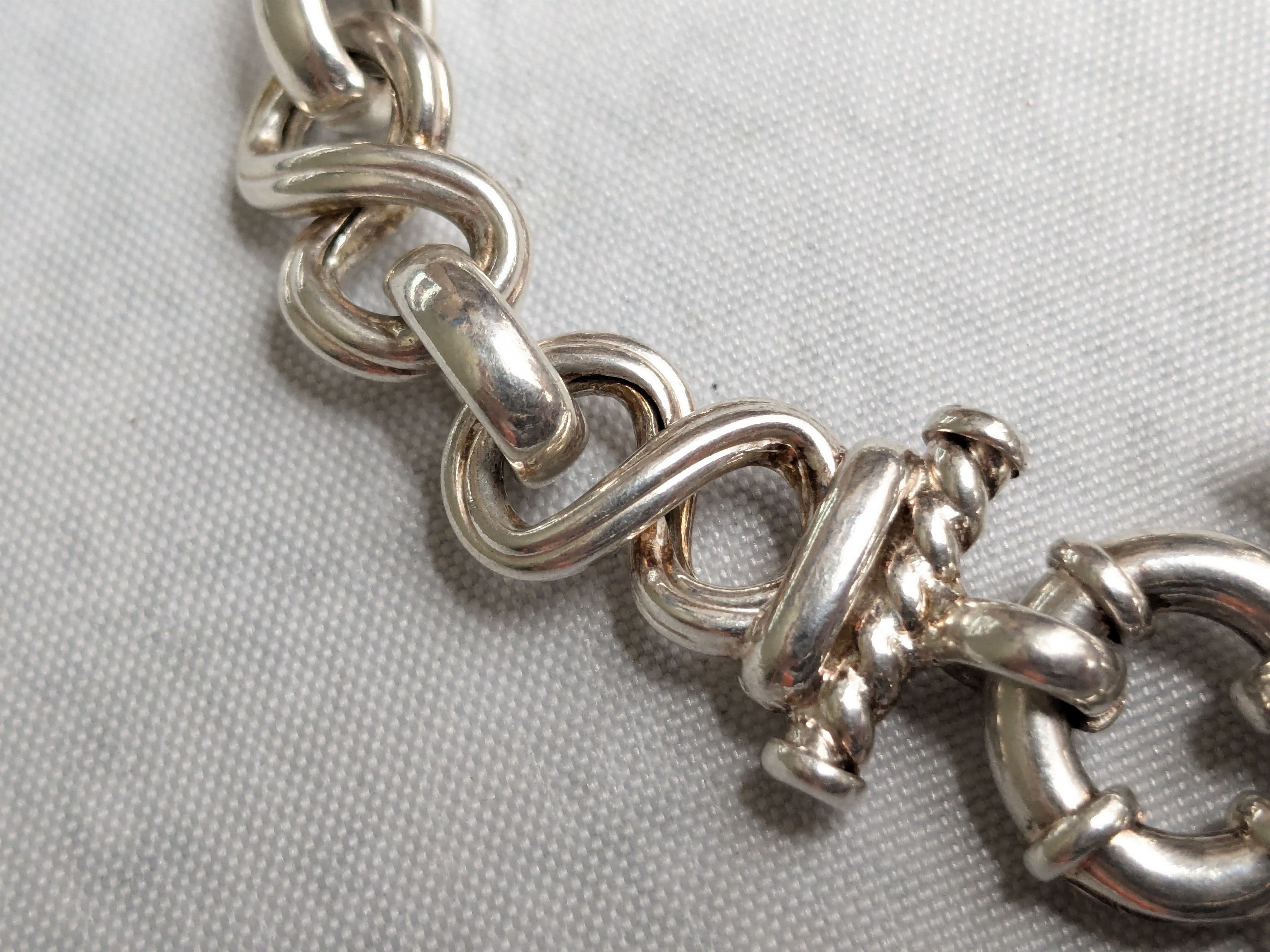 Jewelry Sterling Silver Bracelet Bow tie Infinity 7" Italy Size ONE SIZE - 7 Thumbnail