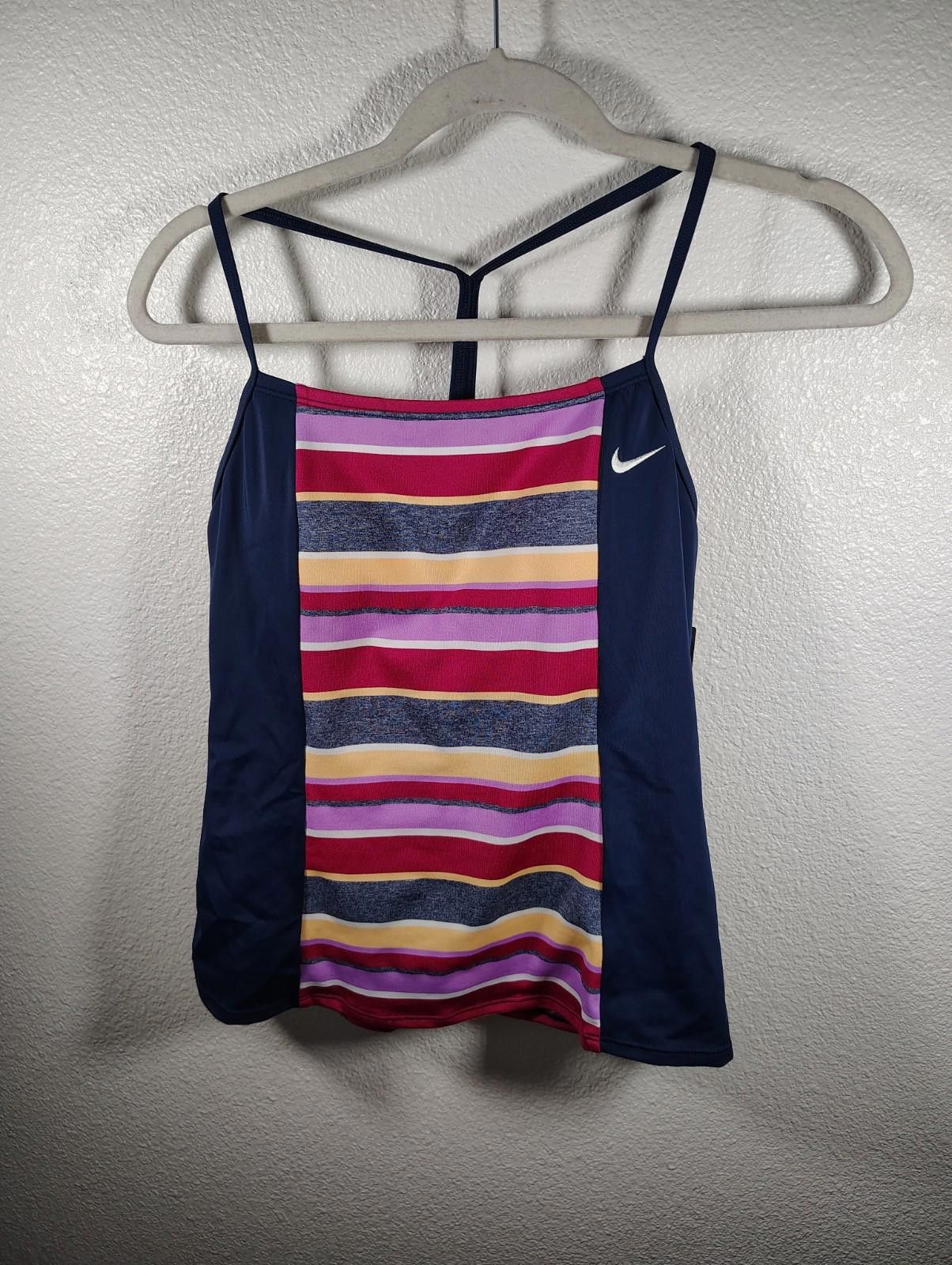 Nike Nike Swim Tankini Top Racerback Beach Multicolor Navy Suit Size ONE SIZE - 1 Thumbnail