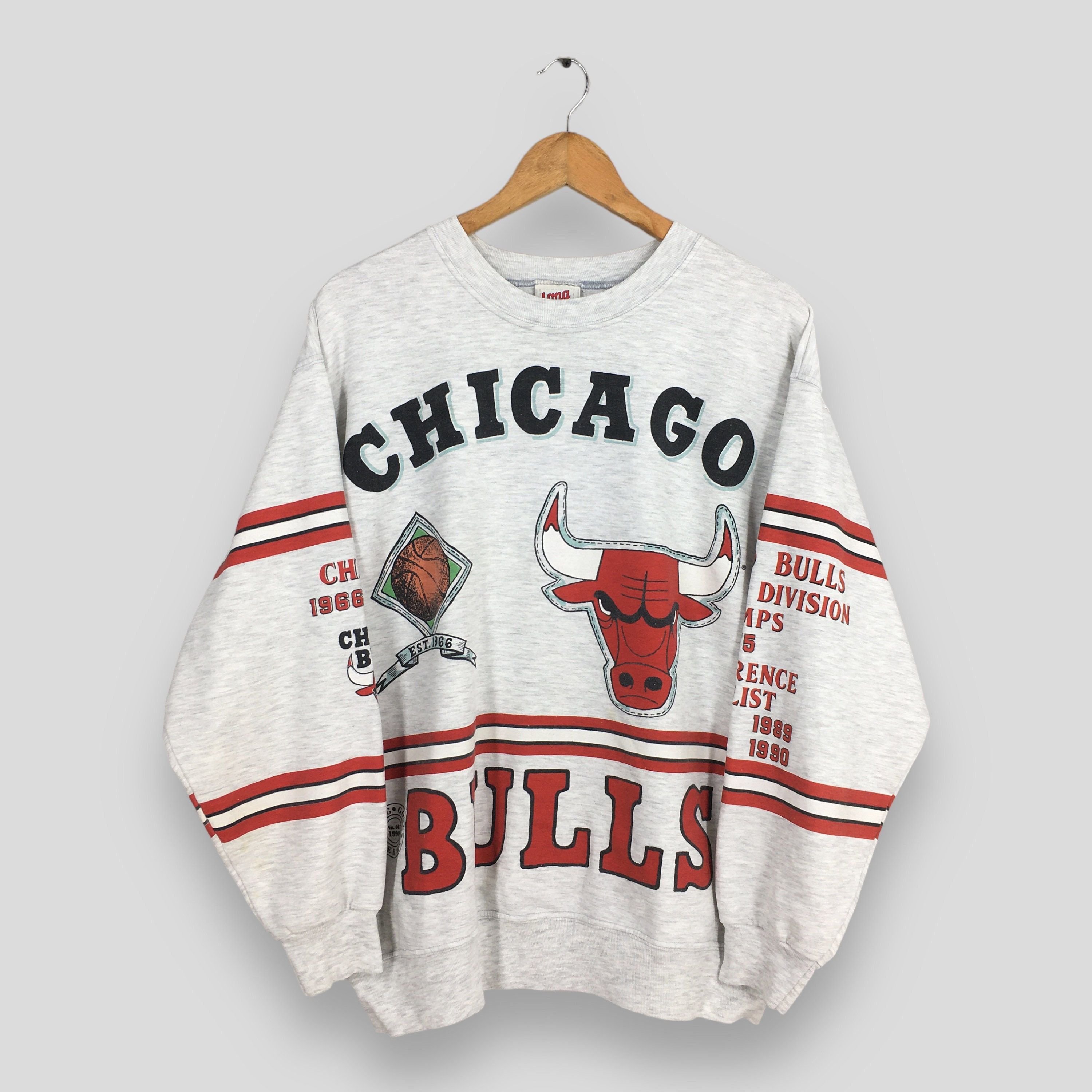 image of 90's Nba Chicago Bulls Gray Sweatshirt Xlarge in Grey, Men's